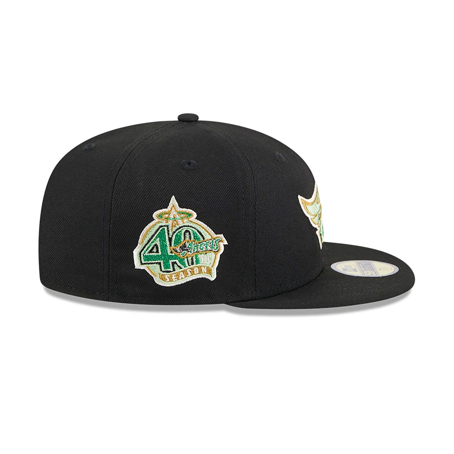 This is a LA Angels Metallic Green Pop Black 59FIFTY Fitted Cap 3