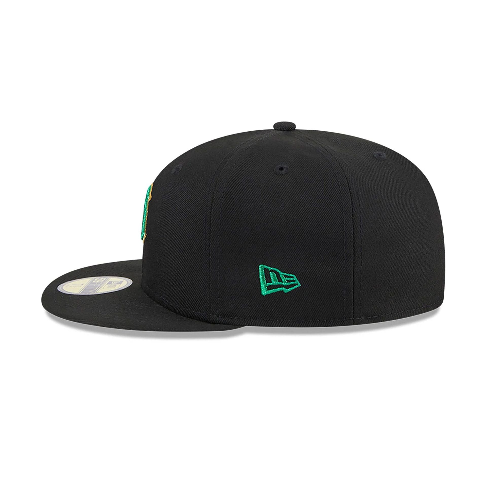 This is a Detroit Tigers Metallic Green Pop Black 59FIFTY Fitted Cap 7