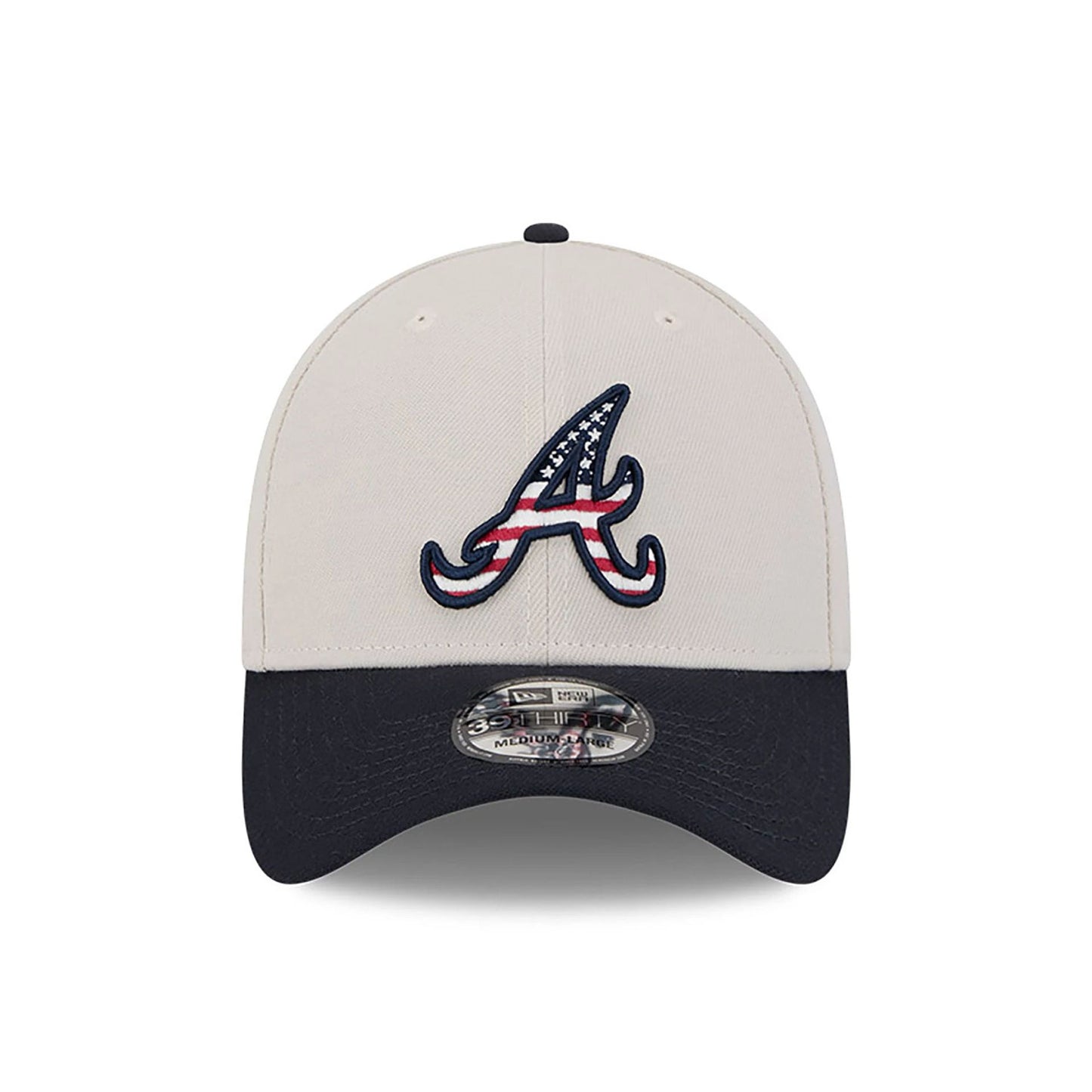 This is a Atlanta Braves MLB 4th Of July Navy 39THIRTY Stretch Fit Cap 4