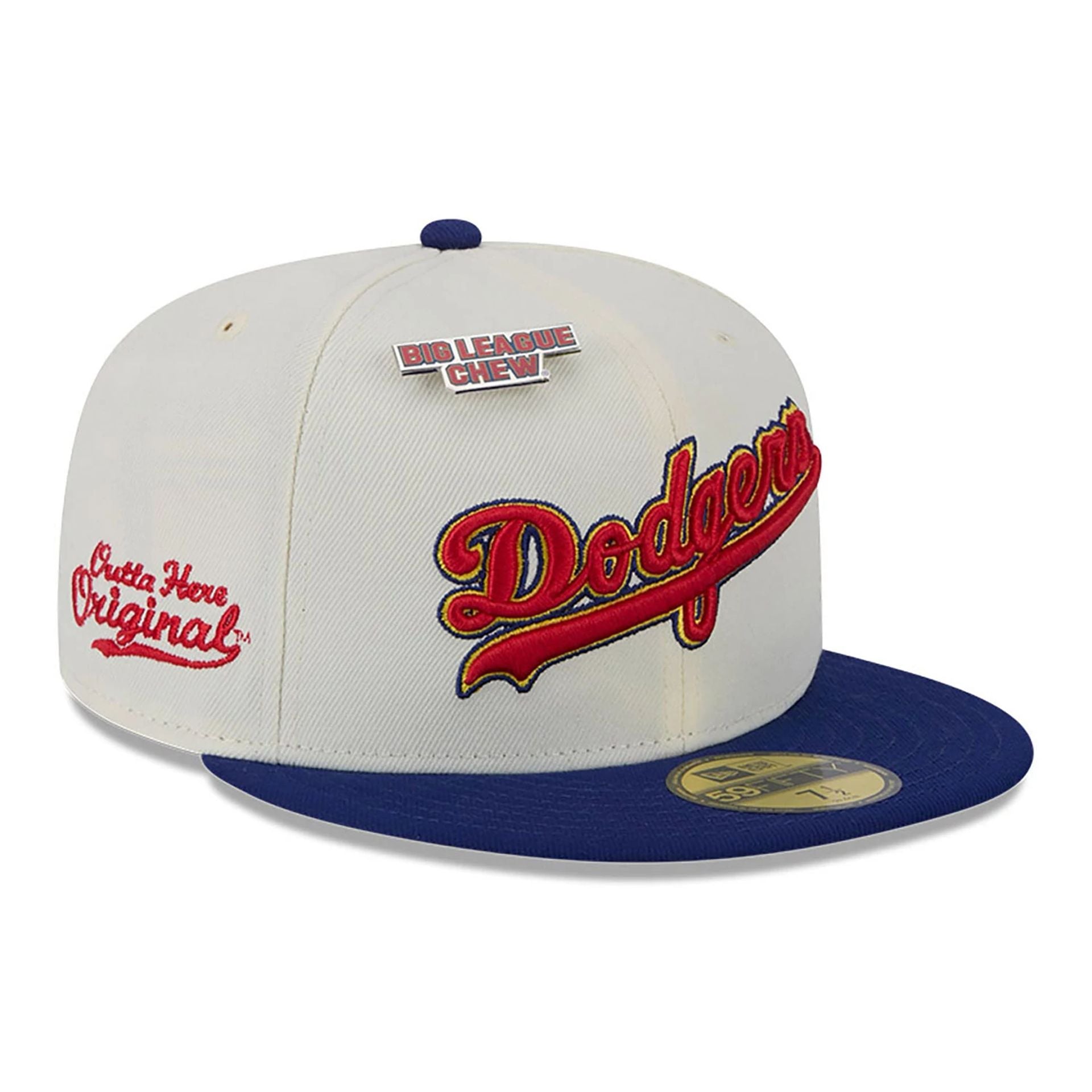 This is a LA Dodgers MLB Big League Chew White 59FIFTY Fitted Cap 1