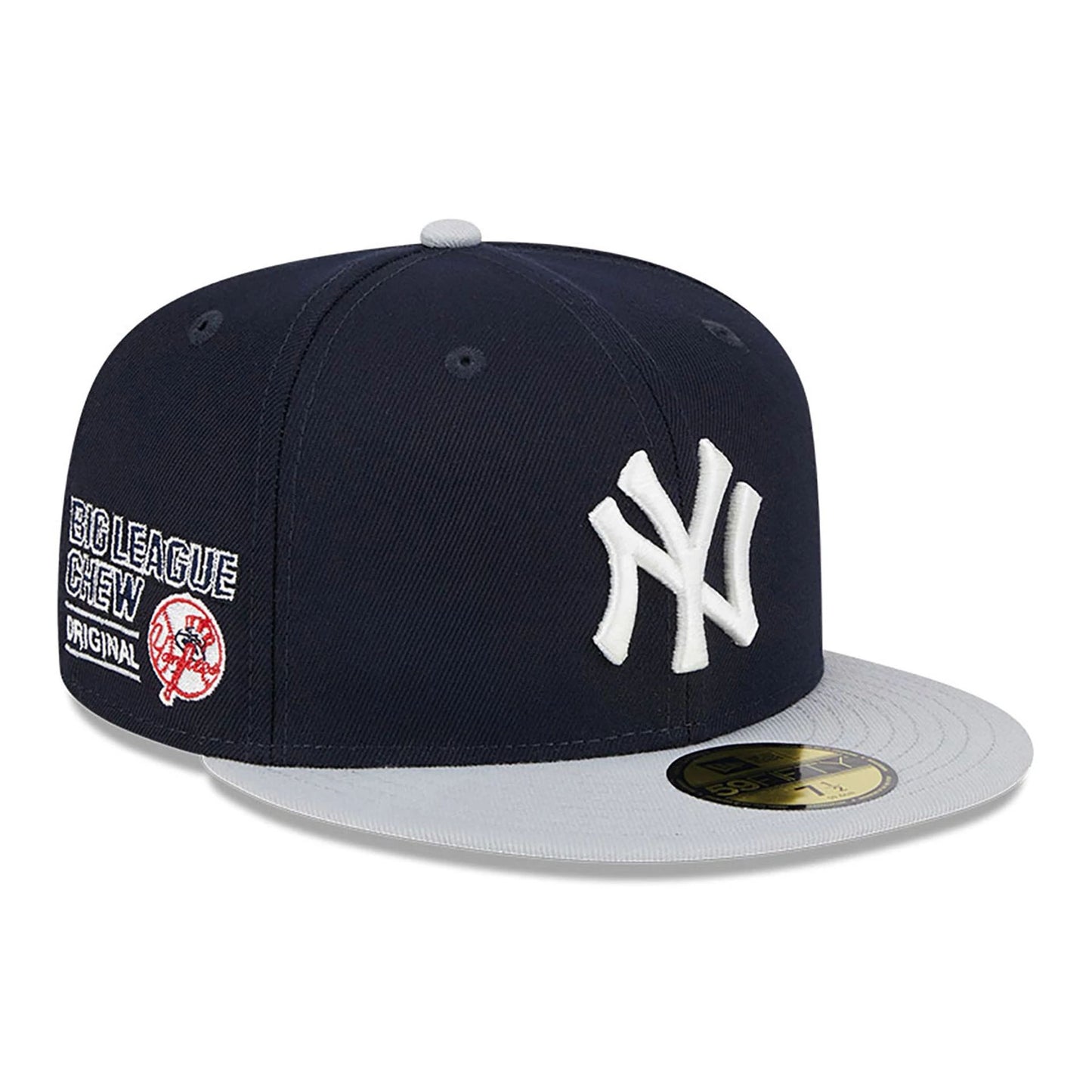 This is a New York Yankees MLB Big League Chew Navy 59FIFTY Fitted Cap 1