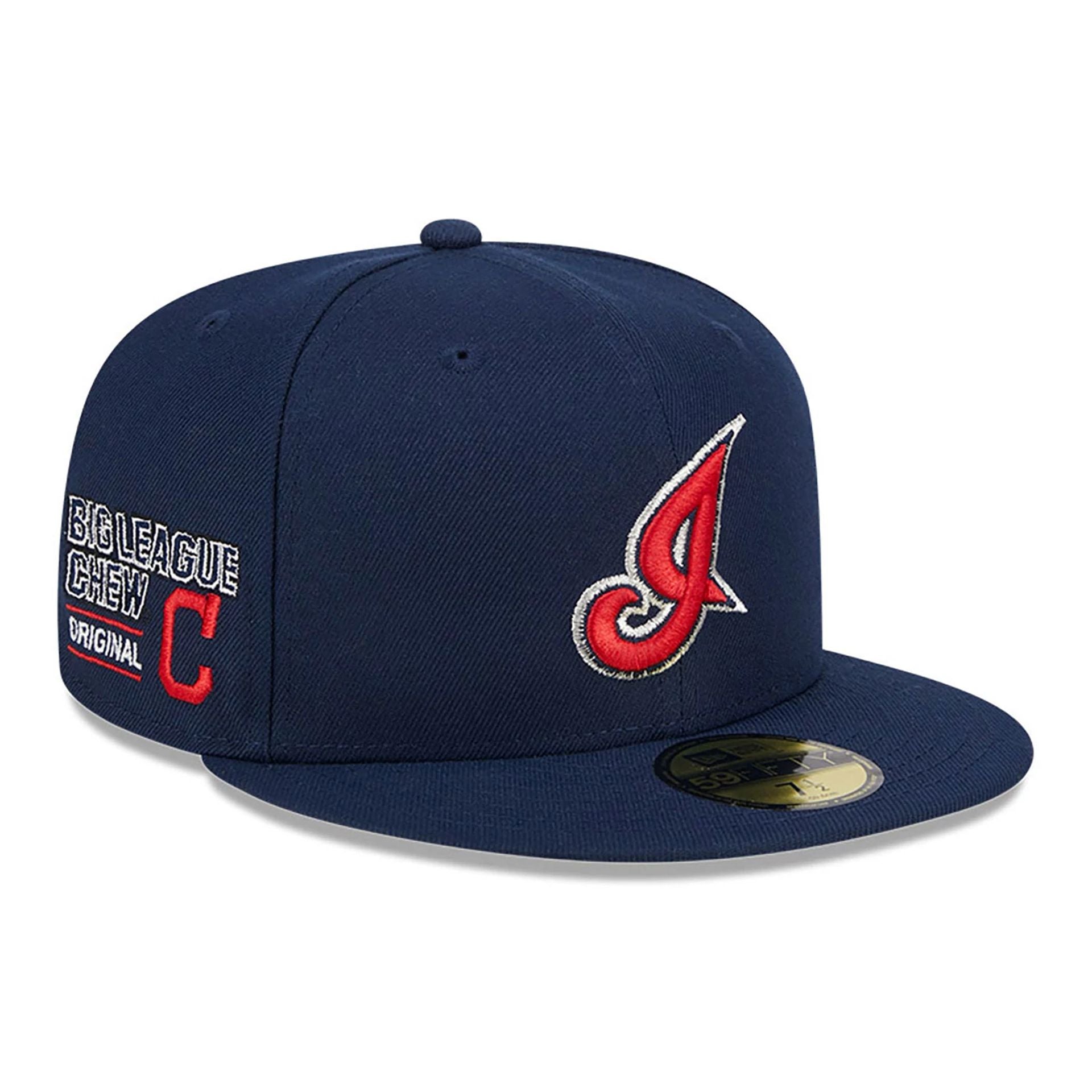 This is a Cleveland Guardians MLB Big League Chew Navy 59FIFTY Fitted Cap 1