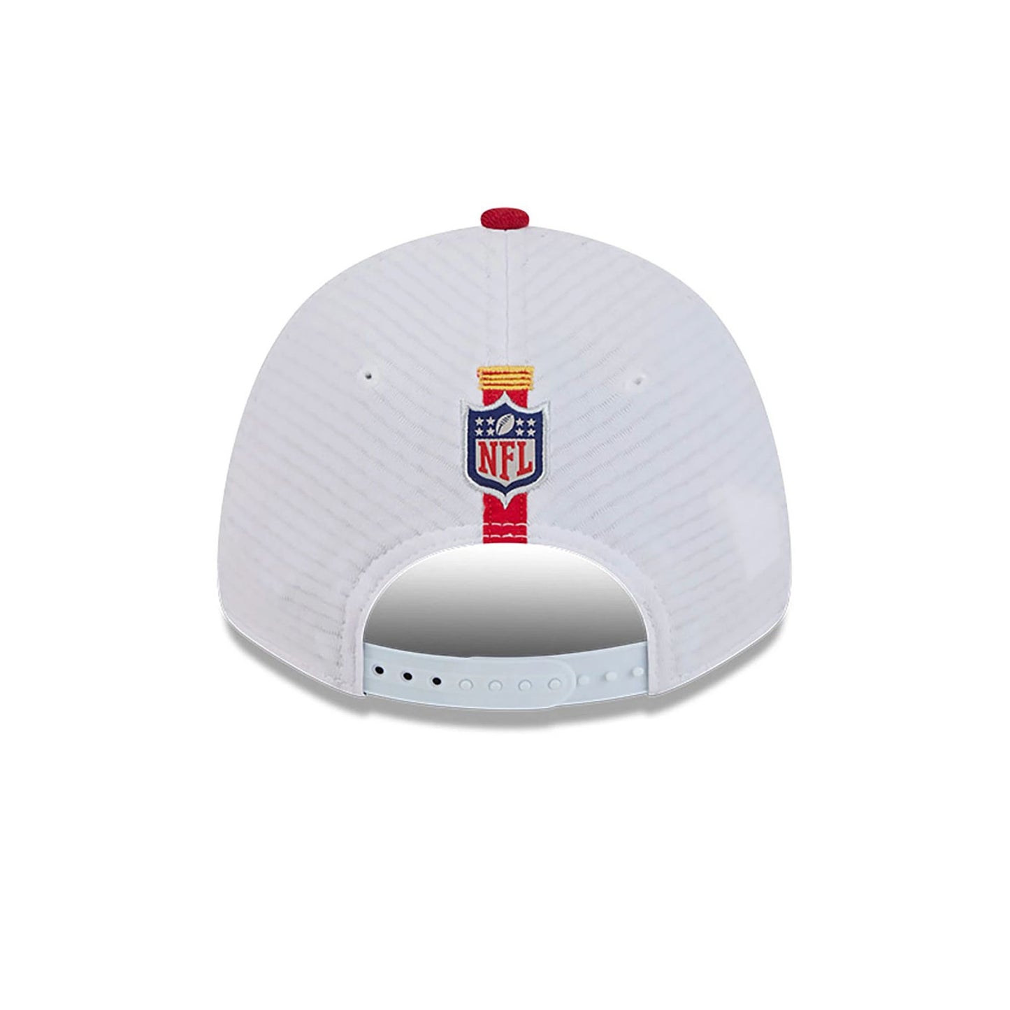 This is a Kansas City Chiefs NFL Training 2024 White 9FORTY Stretch Snap Cap 5