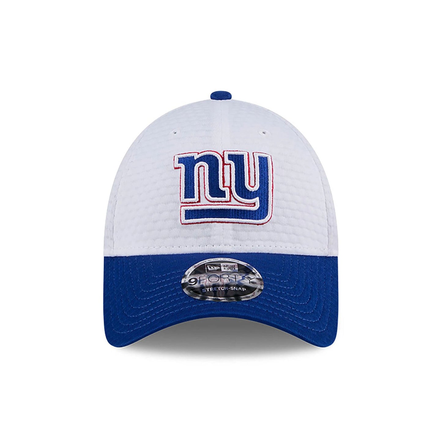 This is a New York Giants NFL Training 2024 White 9FORTY Stretch Snap Cap 2