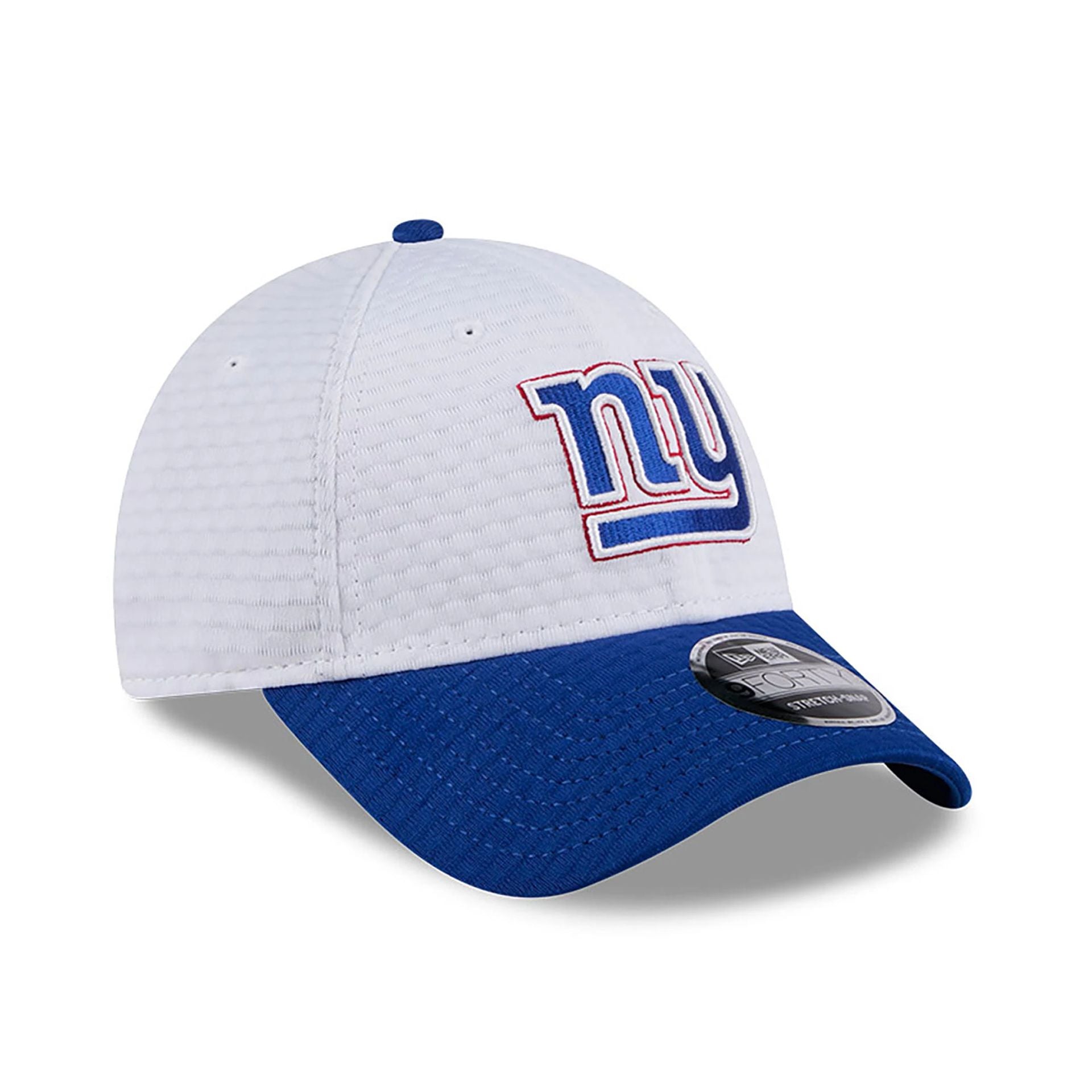 This is a New York Giants NFL Training 2024 White 9FORTY Stretch Snap Cap 3