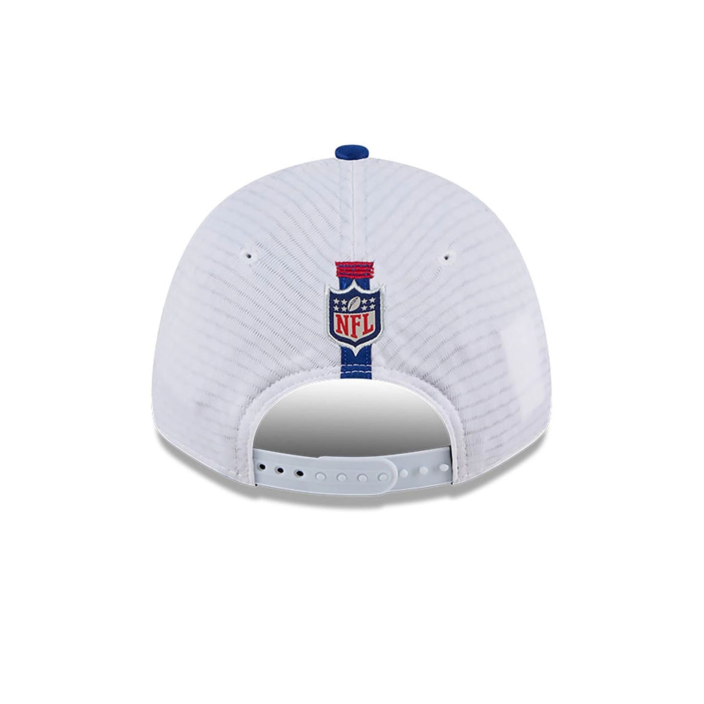 This is a New York Giants NFL Training 2024 White 9FORTY Stretch Snap Cap 5