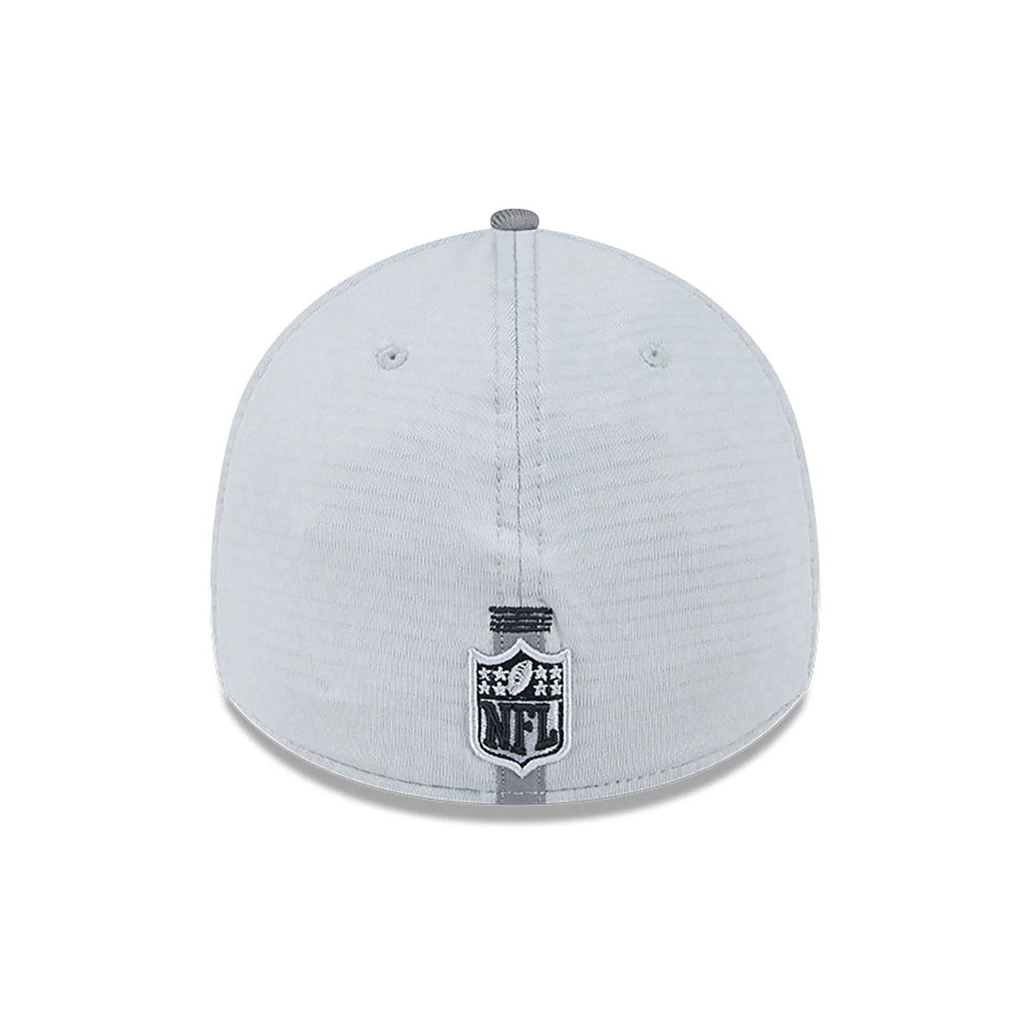 This is a Las Vegas Raiders NFL Training 2024 Grey 39THIRTY Stretch Fit Cap 6