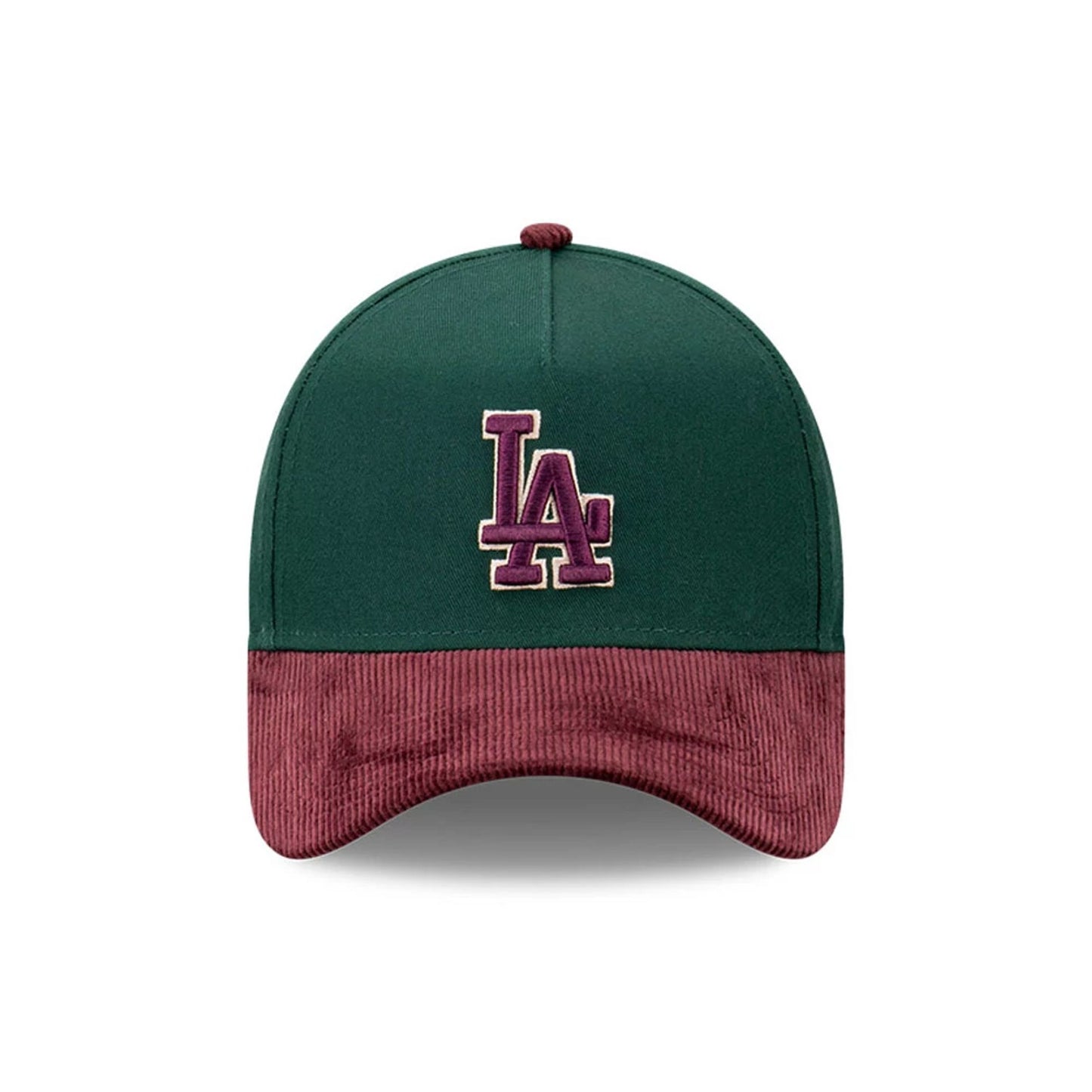 This is a LA Dodgers Rhubarb Cord Dark Green 9FORTY A-Frame Adjustable Cap 3