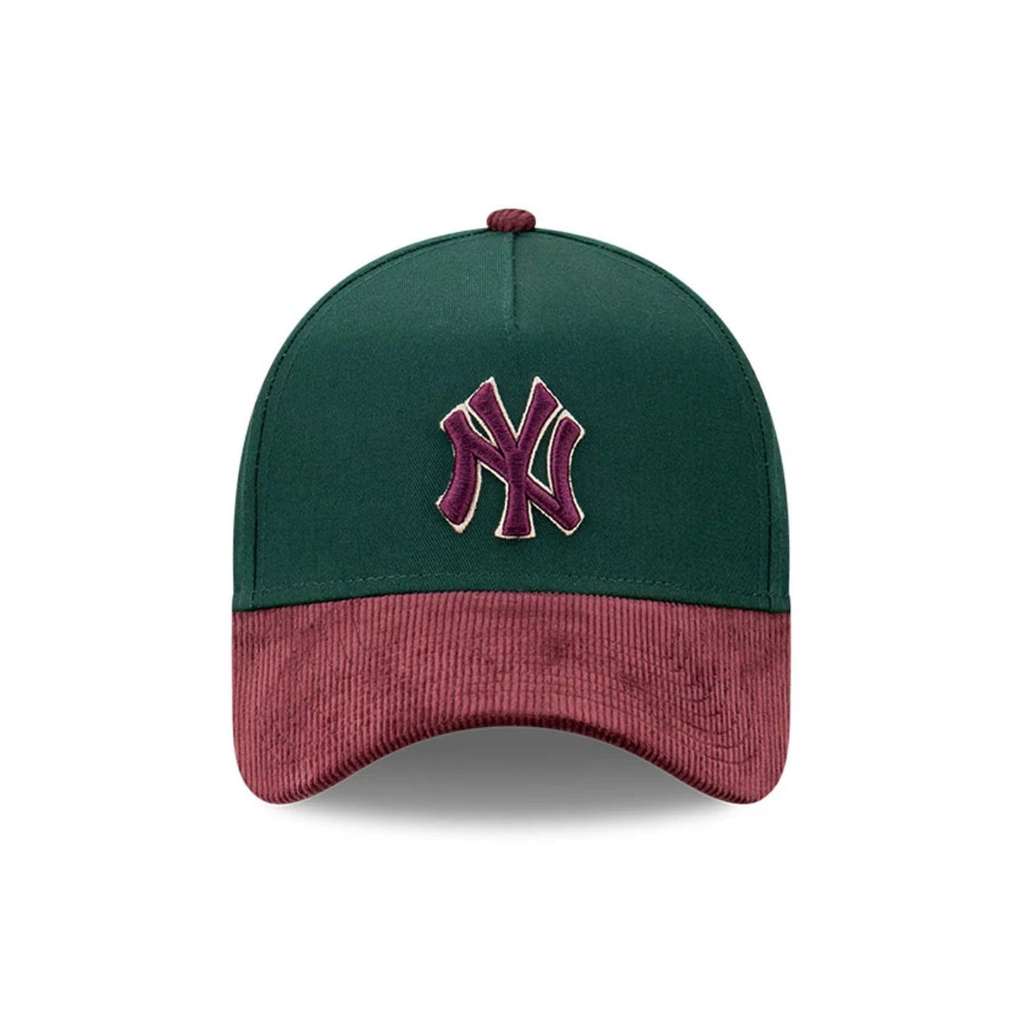 This is a New York Yankees Rhubarb Cord Dark Green 9FORTY A-Frame Adjustable Cap 3