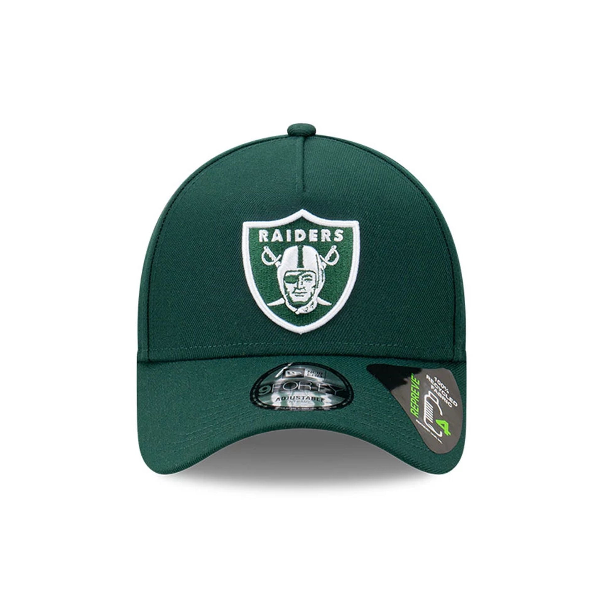 This is a Las Vegas Raiders Repreve Dark Green 9FORTY A-Frame Adjustable Cap 3