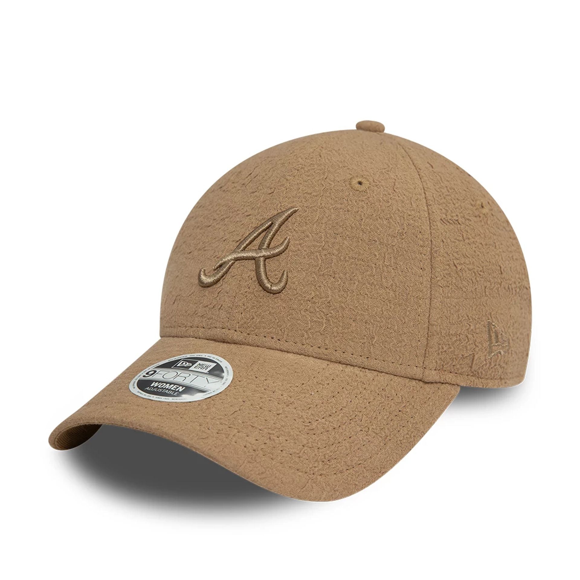 This is a Atlanta Braves Womens Bubble Stitch Brown 9FORTY Adjustable Cap 1