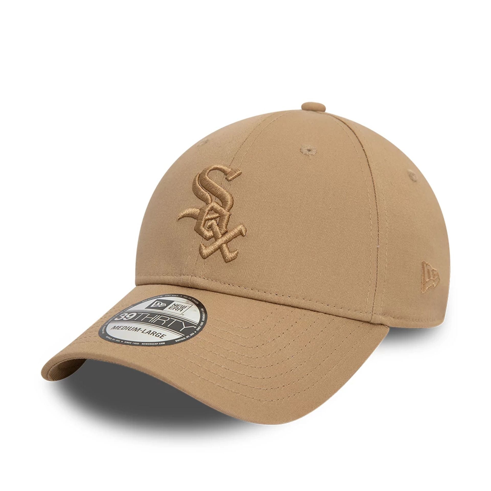 This is a Chicago White Sox League Essential Beige 39THIRTY Stretch Fit Cap 1