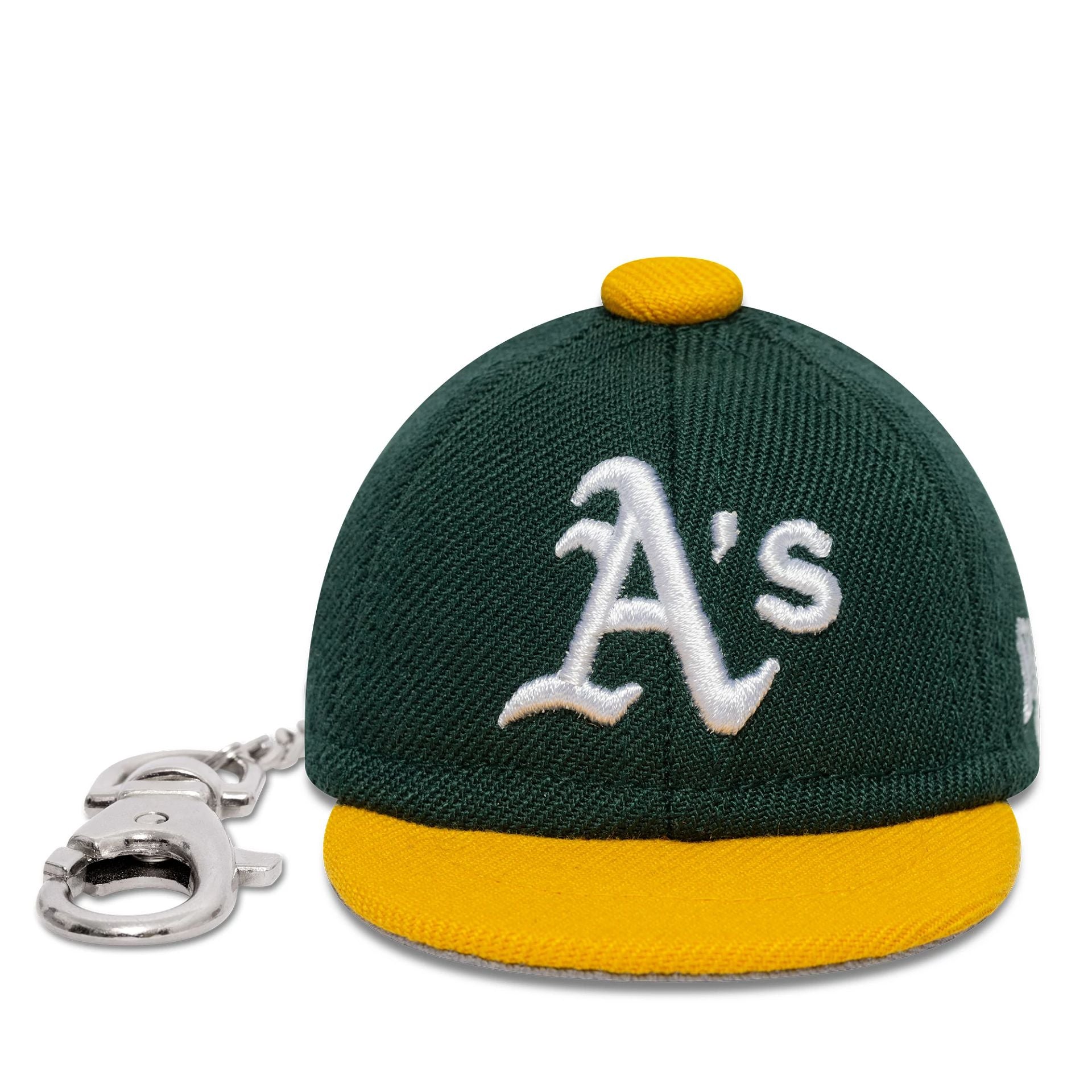 This is a Oakland Athletics MLB Mini Cap Dark Green Key Chain 2