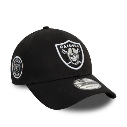 This is a Las Vegas Raiders NFL Side Patch Black 9FORTY Adjustable Cap 2