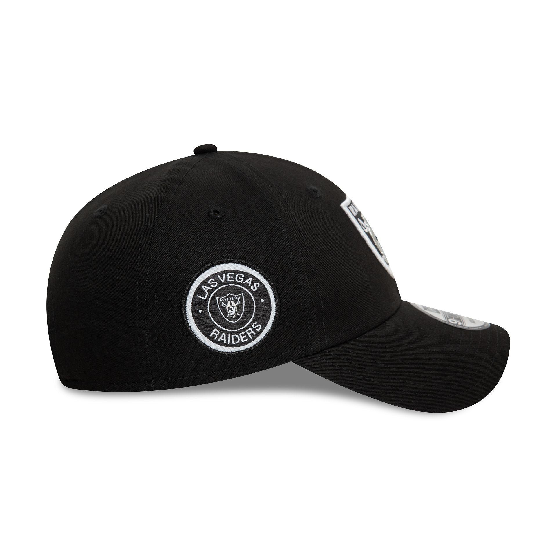 This is a Las Vegas Raiders NFL Side Patch Black 9FORTY Adjustable Cap 6