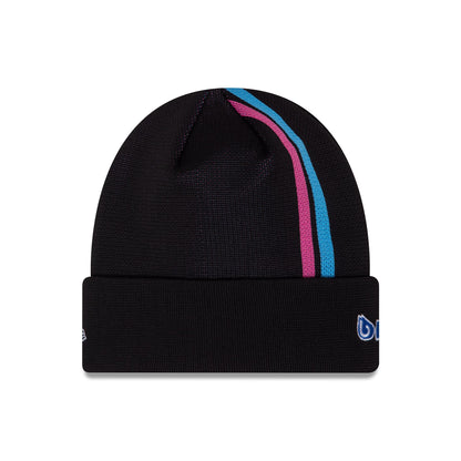 This is a Alpine Racing Black Stripe Cuff Knit Beanie Hat 2