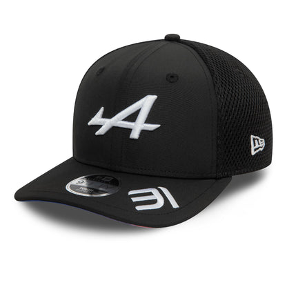 This is a Alpine Racing Youth Esteban Ocon Black 9FIFTY Original Fit Snapback Cap 1