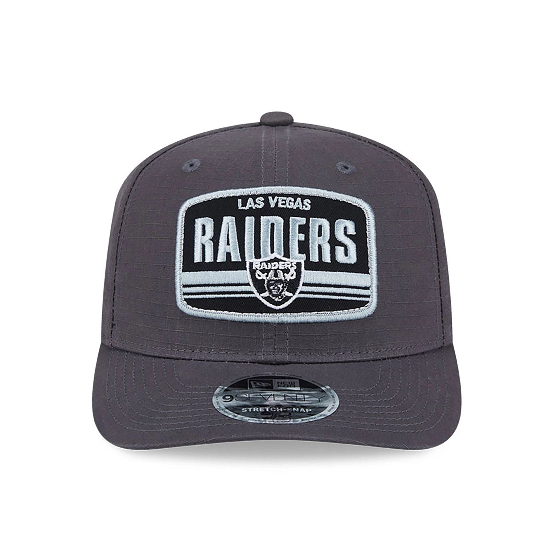 This is a Las Vegas Raiders Team Elevated Dark Grey 9SEVENTY Stretch Snap Adjustable Cap 2