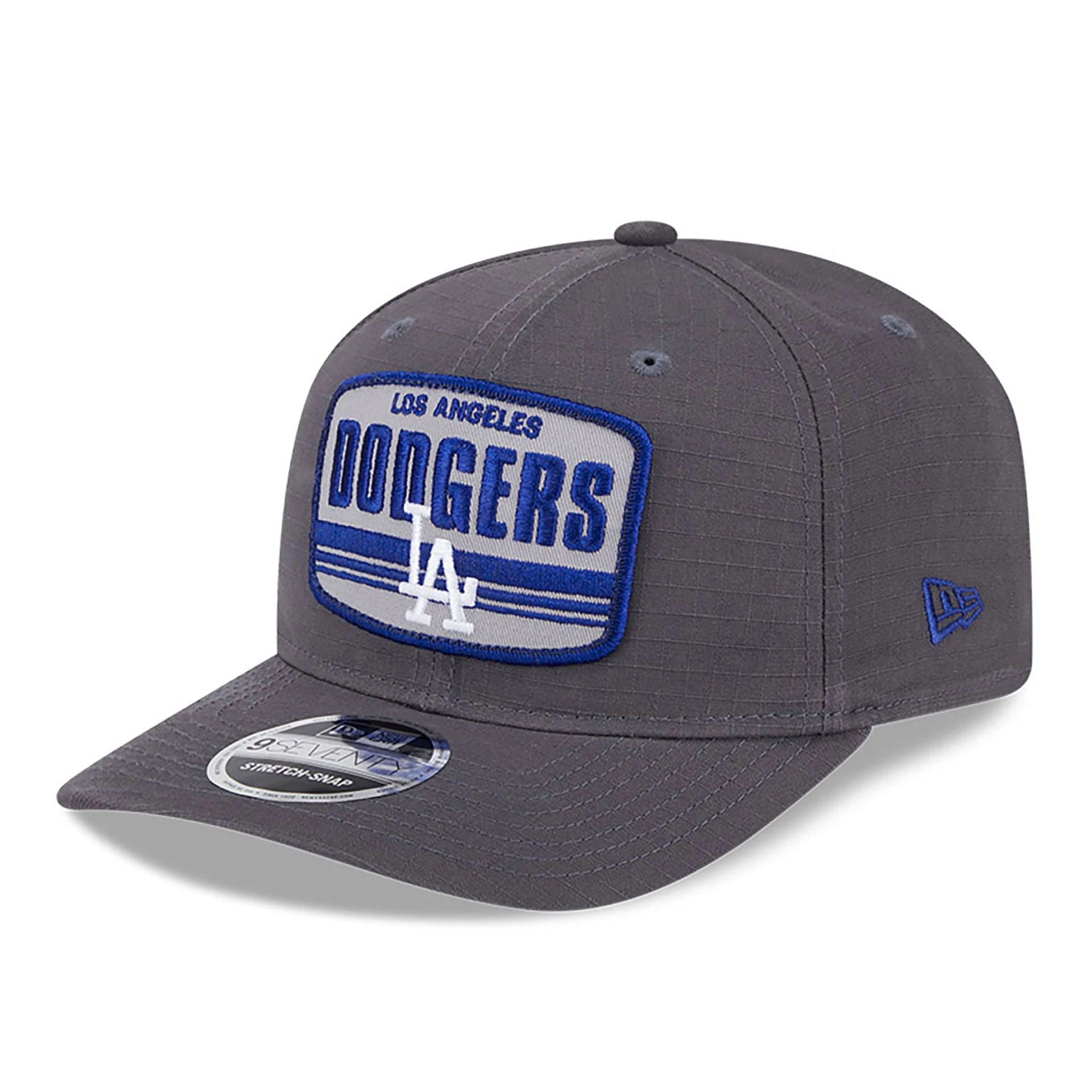 This is a LA Dodgers Team Elevated Dark Grey 9SEVENTY Stretch Snap Adjustable Cap 1