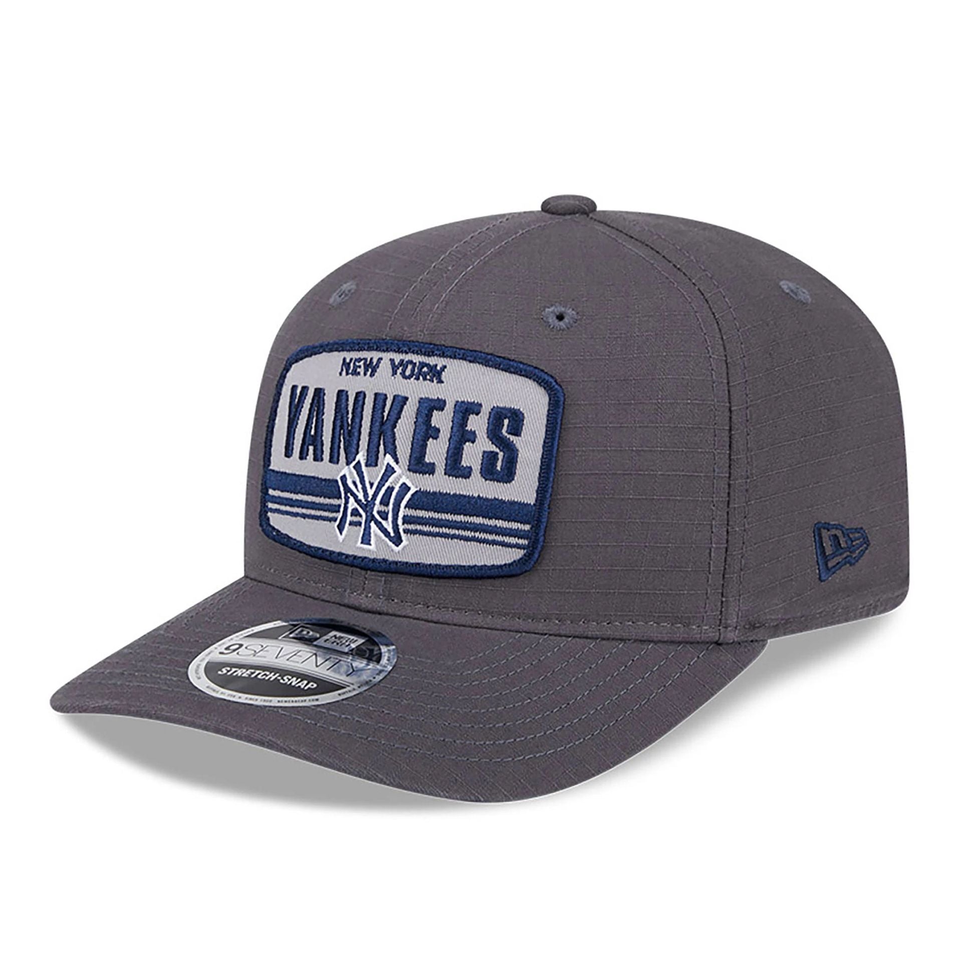 This is a New York Yankees Team Elevated Dark Grey 9SEVENTY Stretch Snap Adjustable Cap 1