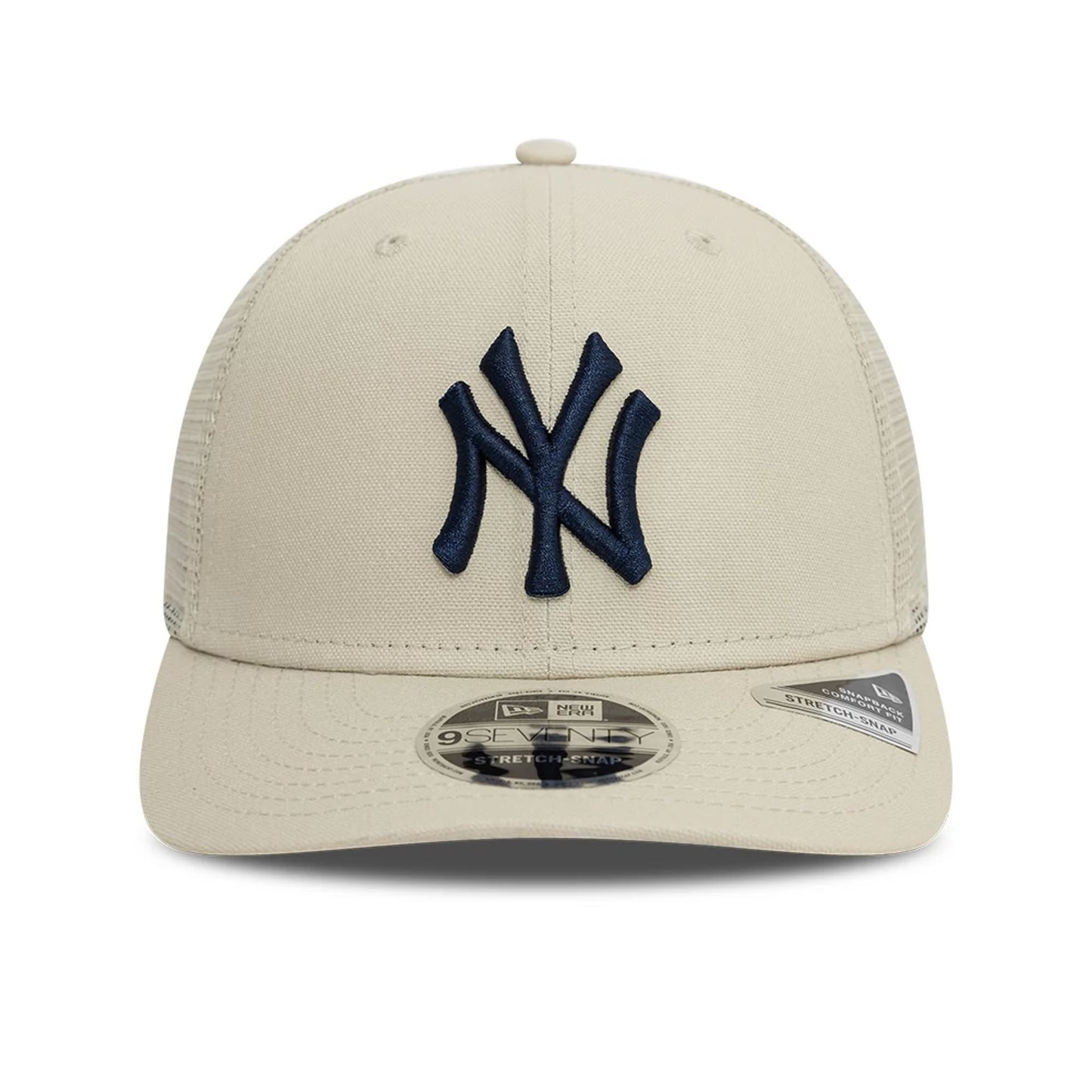 This is a New York Yankees Canvas Light Beige 9SEVENTY Stretch Snap Adjustable Cap 3