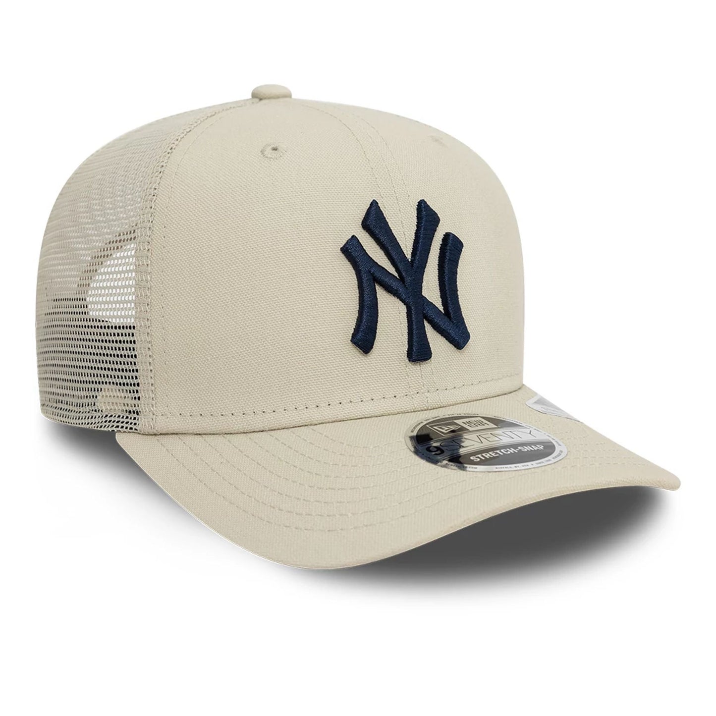 This is a New York Yankees Canvas Light Beige 9SEVENTY Stretch Snap Adjustable Cap 4