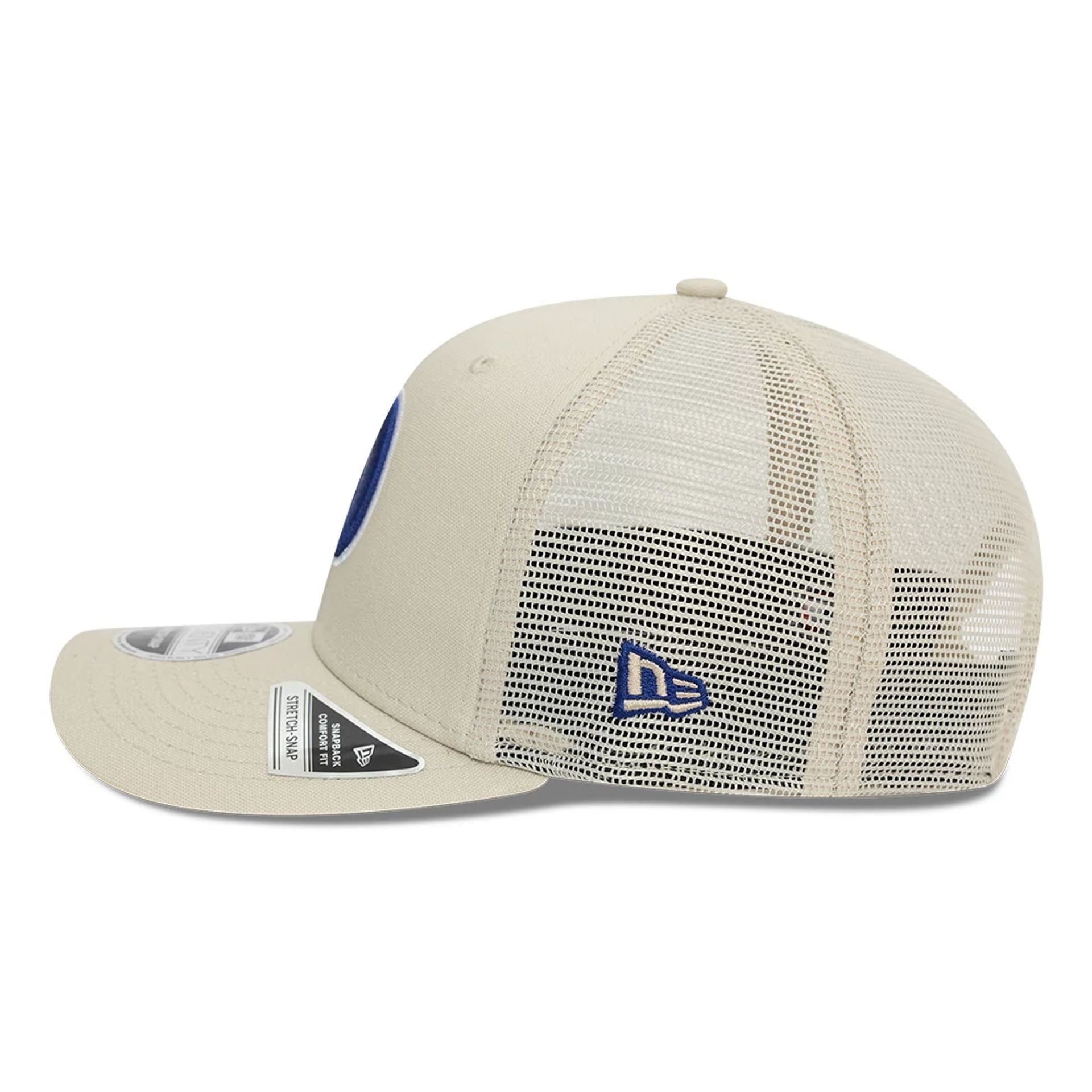 This is a LA Dodgers Canvas Light Beige 9SEVENTY Stretch Snap Adjustable Cap 7