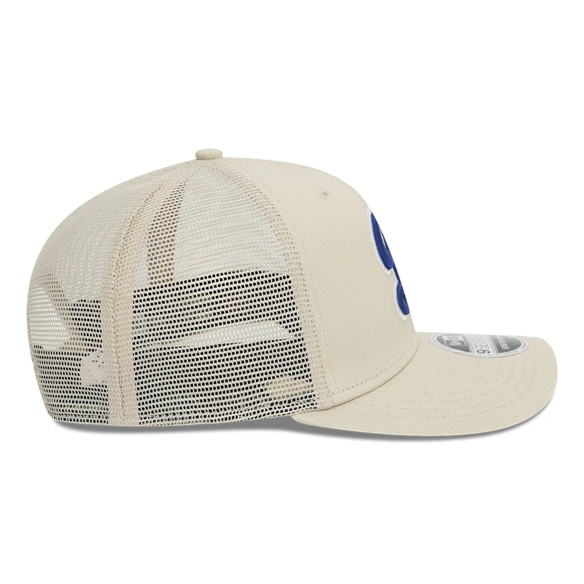 This is a LA Dodgers Canvas Light Beige 9SEVENTY Stretch Snap Adjustable Cap 6