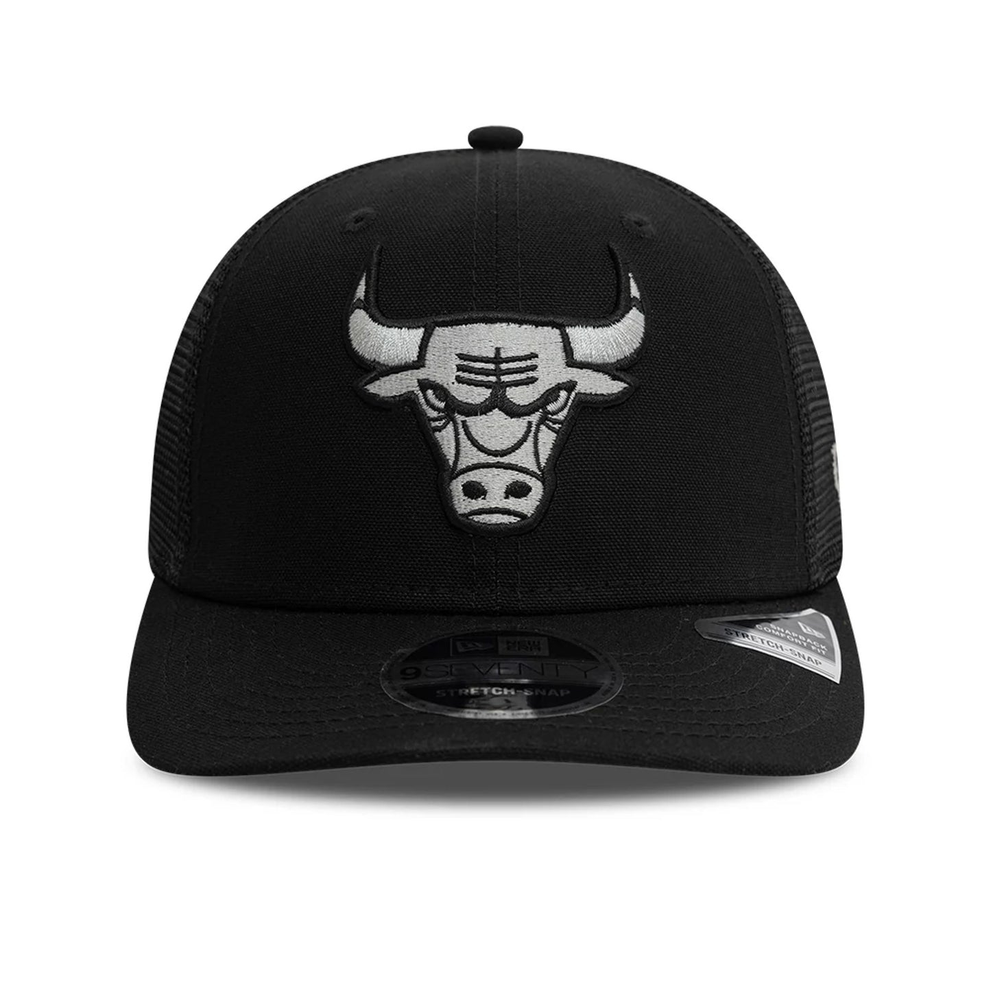 This is a Chicago Bulls Canvas Black 9SEVENTY Stretch Snap Adjustable Cap 3