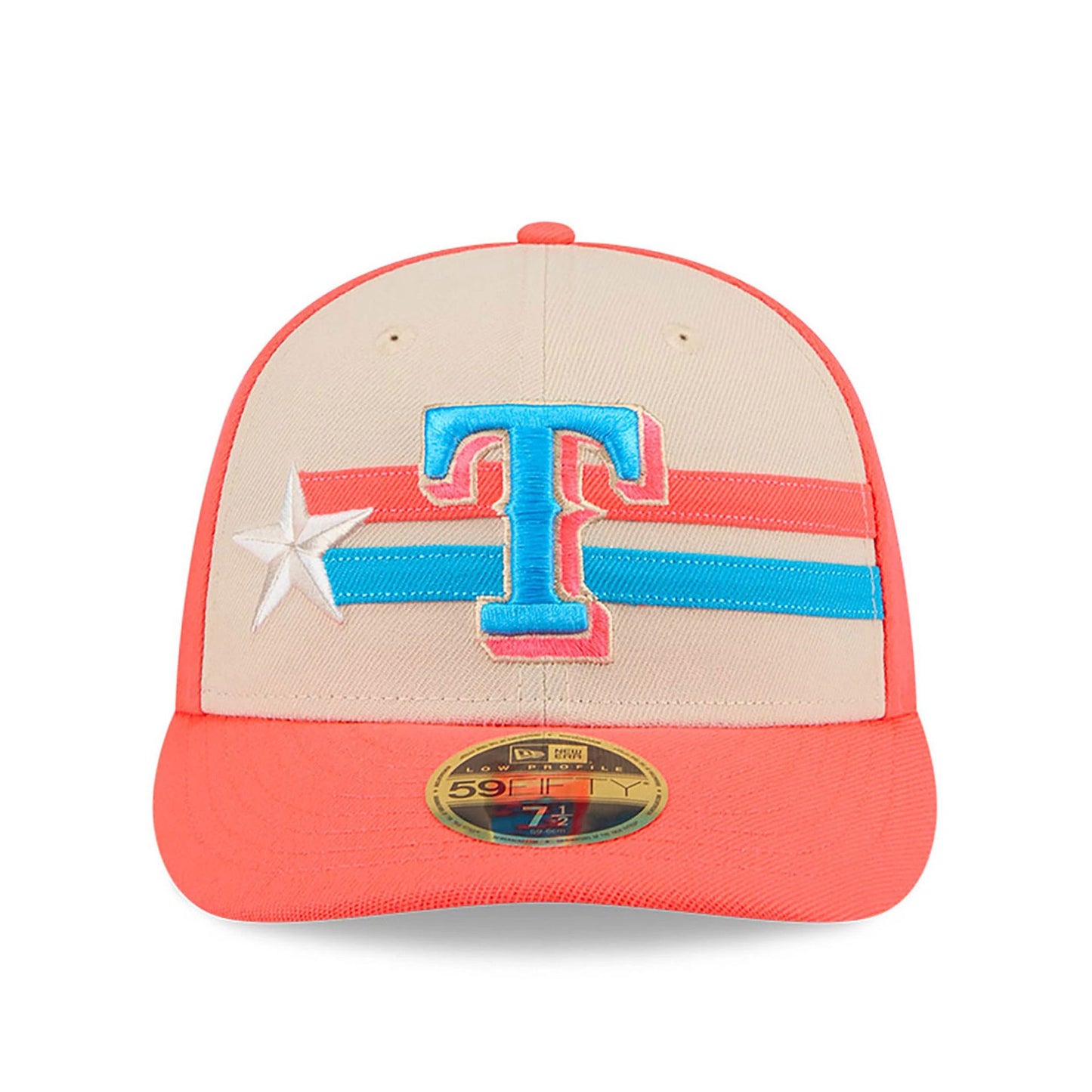 This is a Texas Rangers MLB All Star Game 2024 Bright Red Low Profile 59FIFTY Fitted Cap 4