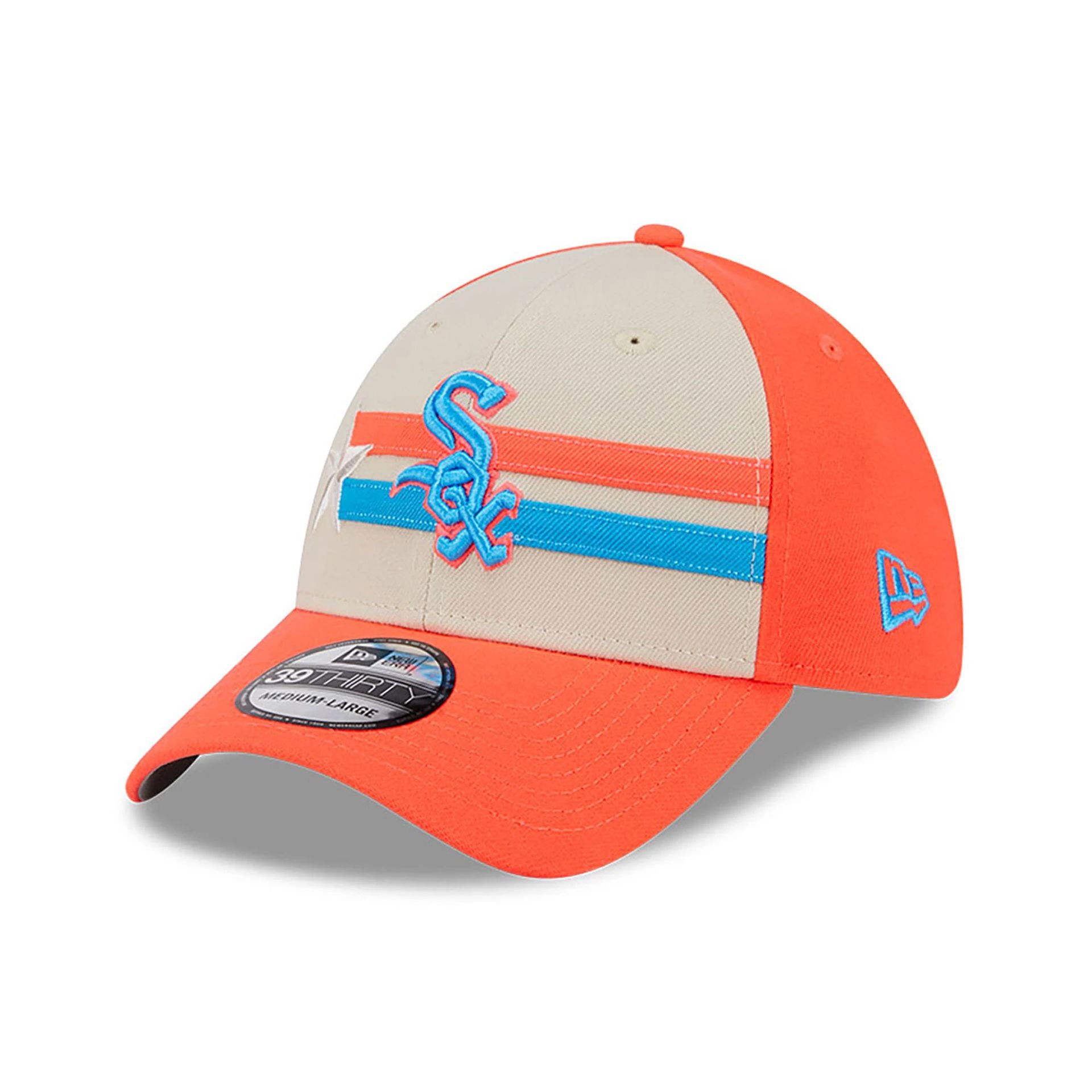 This is a Chicago White Sox MLB All Star Game 2024 Orange 39THIRTY Stretch Fit Cap 3