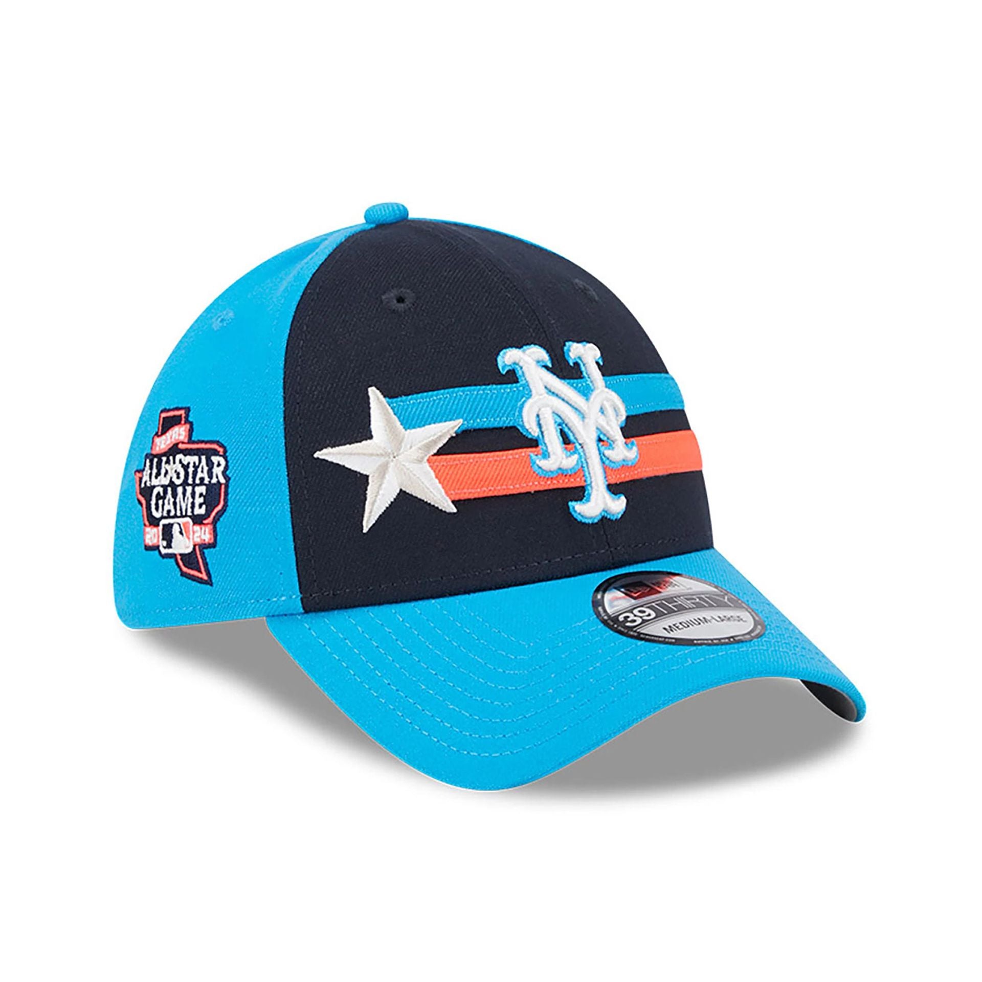 This is a New York Mets MLB All Star Game 2024 Blue 39THIRTY Stretch Fit Cap 1