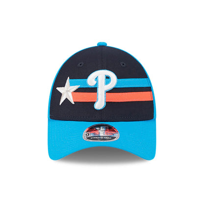 This is a Philadelphia Phillies MLB All Star Game 2024 Blue 9FORTY Stretch Snap Cap 4