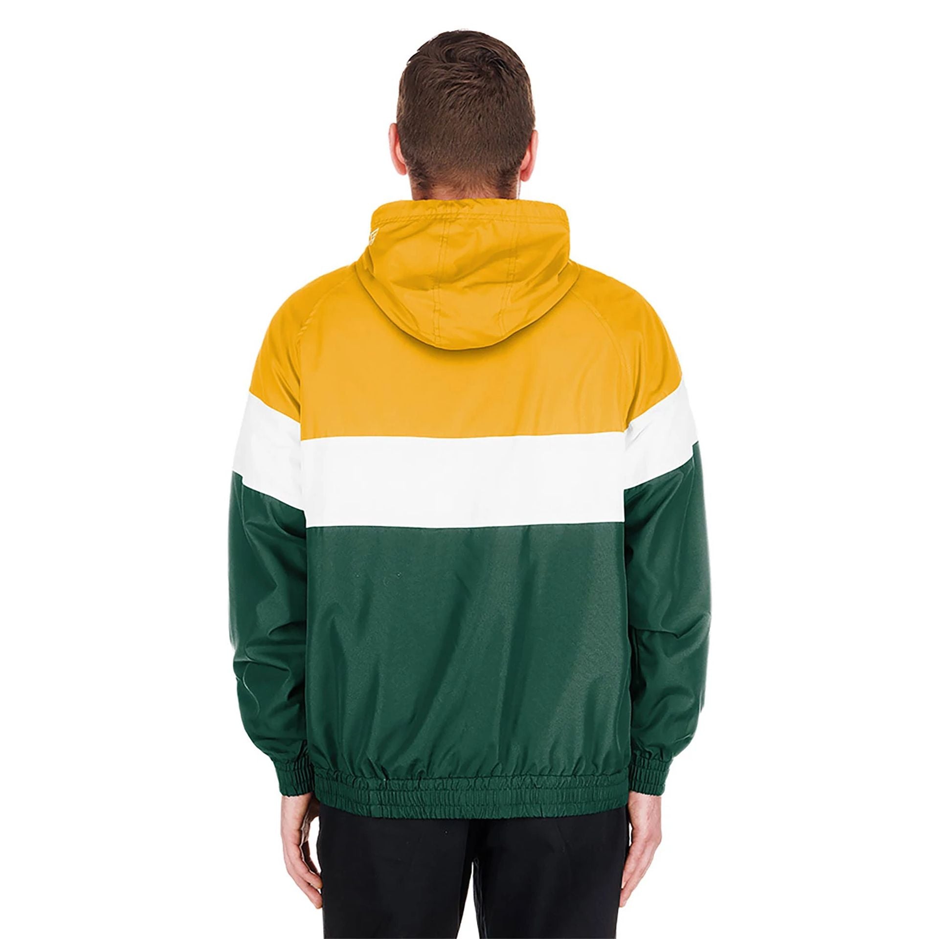 The Male model is wearing Green Bay Packers NFL 3rd Down Dark Green 1/4 Zip Hoodie  2