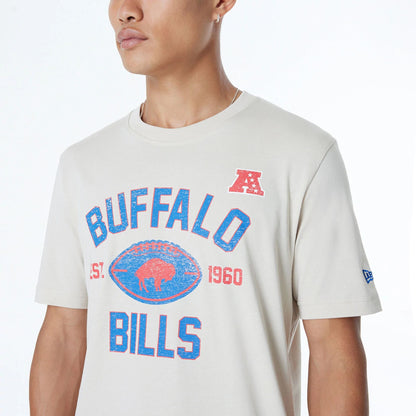 The Male model is wearing Buffalo Bills NFL 3rd Down Historic Light Beige T-Shirt  6