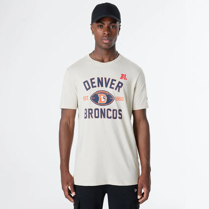 The Male model is wearing Denver Broncos NFL 3rd Down Historic Light Beige T-Shirt  1