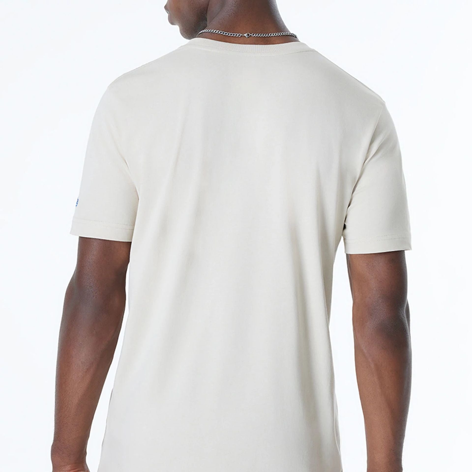 The Male model is wearing New England Patriots NFL 3rd Down Historic Light Beige T-Shirt  7