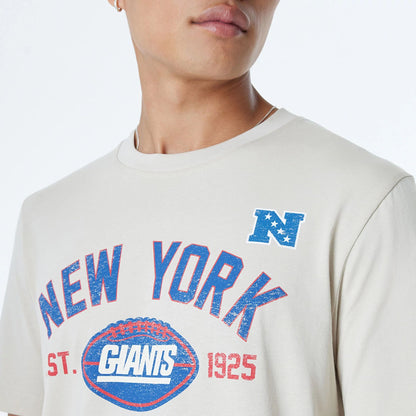 The Male model is wearing New York Giants NFL 3rd Down Historic Light Beige T-Shirt  5