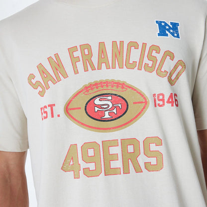 The Male model is wearing San Francisco 49ers NFL 3rd Down Historic Light Beige T-Shirt 5