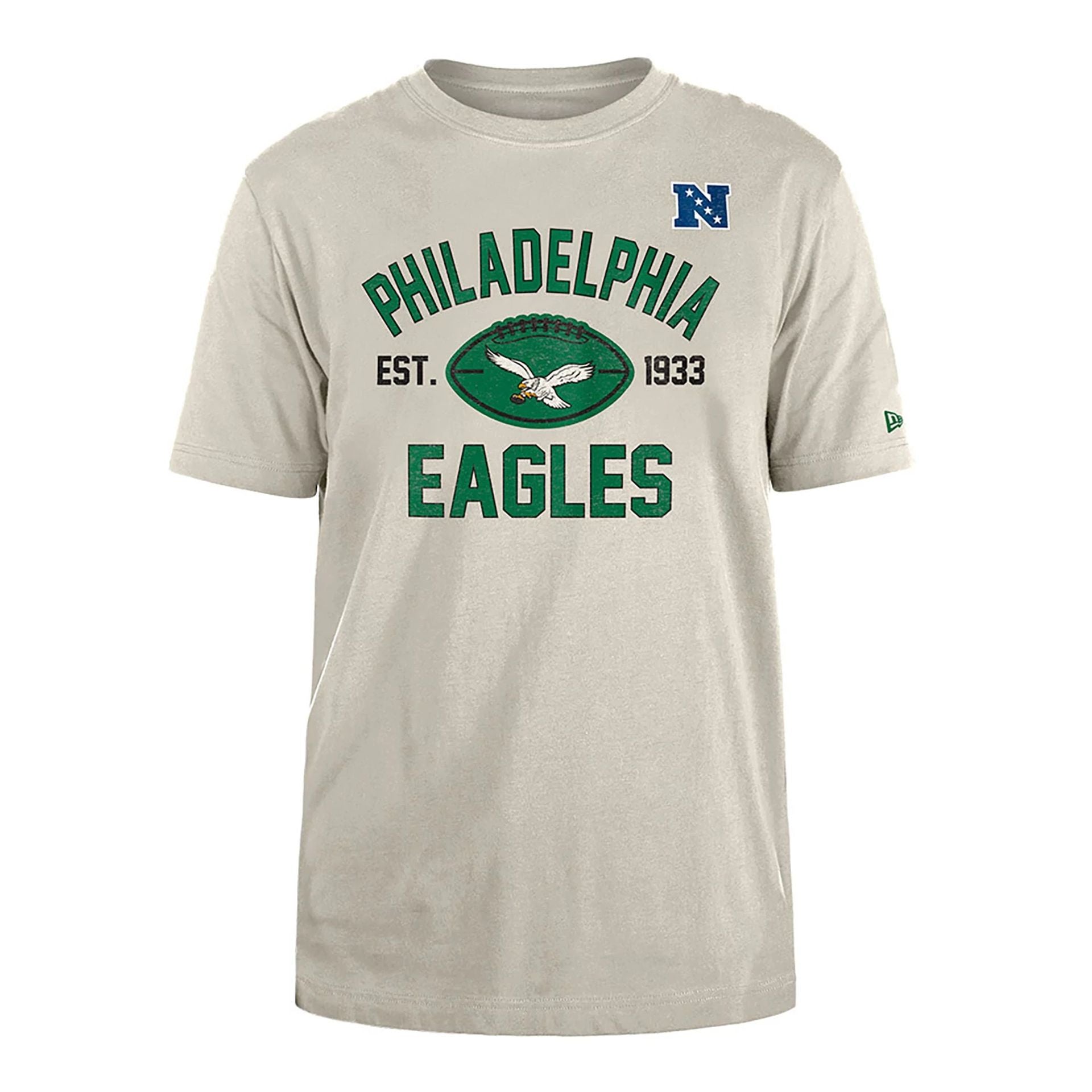 The Male model is wearing Philadelphia Eagles NFL 3rd Down Historic Light Beige T-Shirt  1