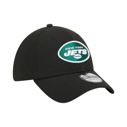 This is a New York Jets NFL Team Logo Black 39THIRTY Stretch Fit Cap 4