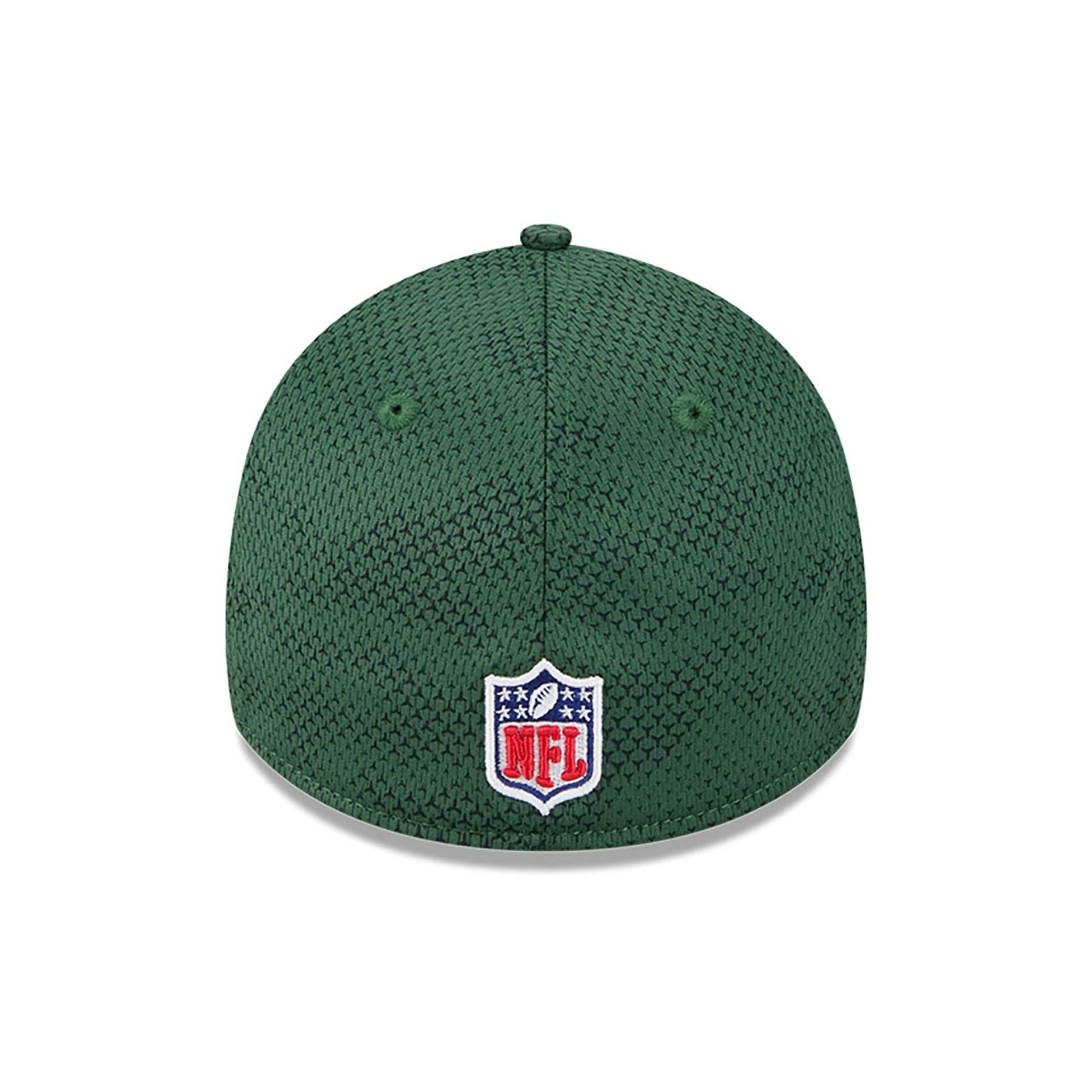 This is a Green Bay Packers NFL Sideline 2024 Dark Green 39THIRTY Stretch Fit Cap 5