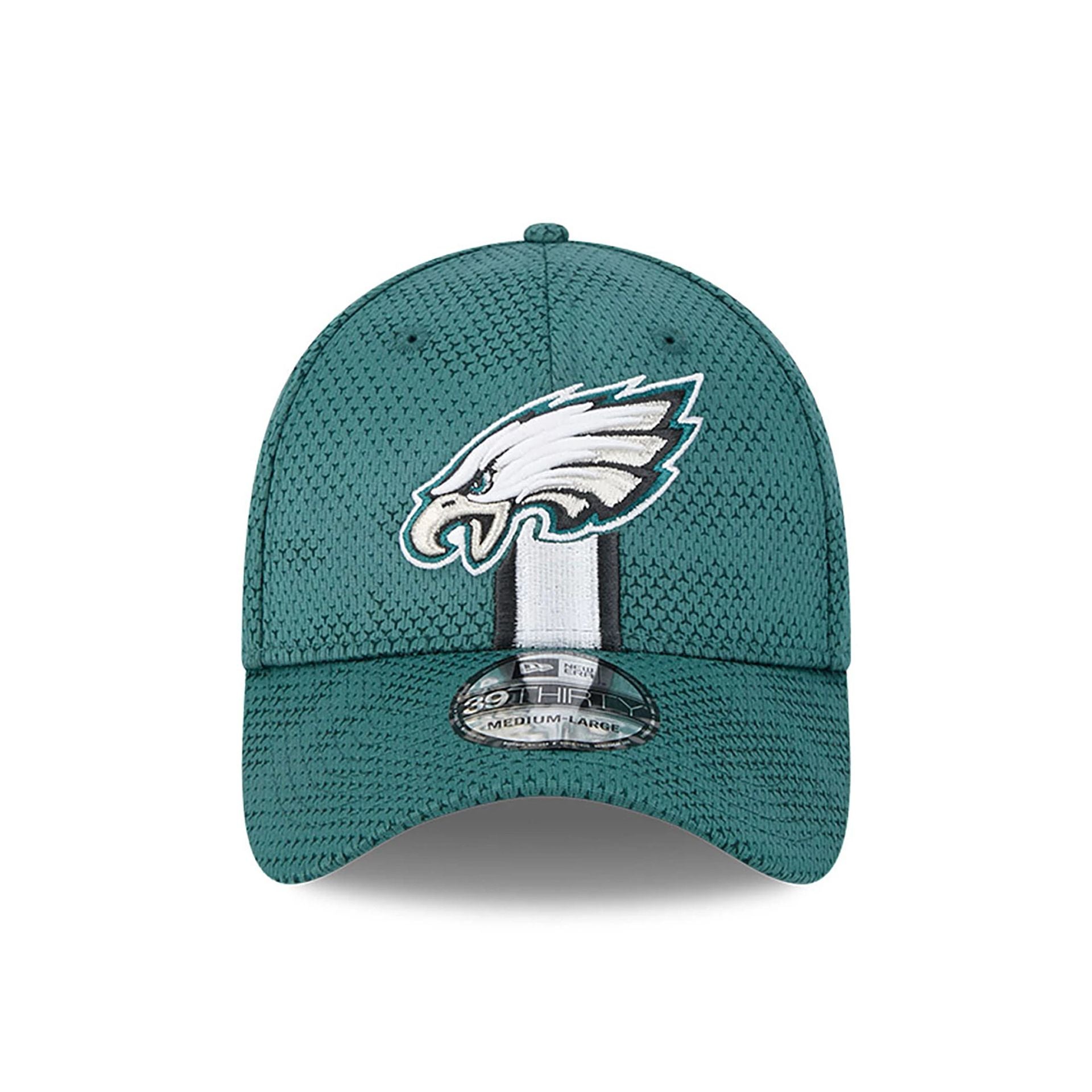 This is a Philadelphia Eagles NFL Sideline 2024 Dark Green 39THIRTY Stretch Fit Cap 2