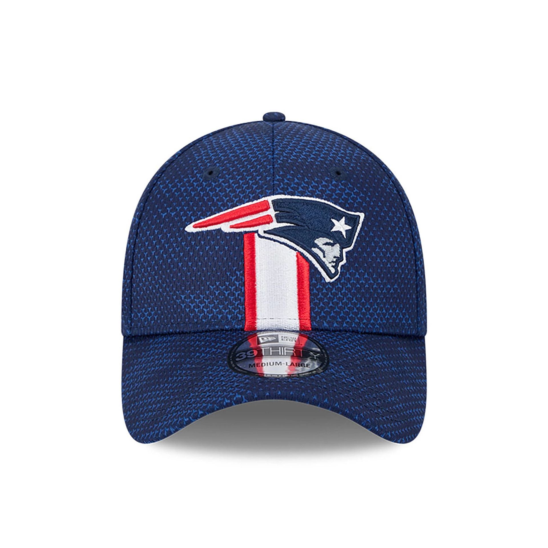 This is a New England Patriots NFL Sideline 2024 Dark Blue 39THIRTY Stretch Fit Cap 2