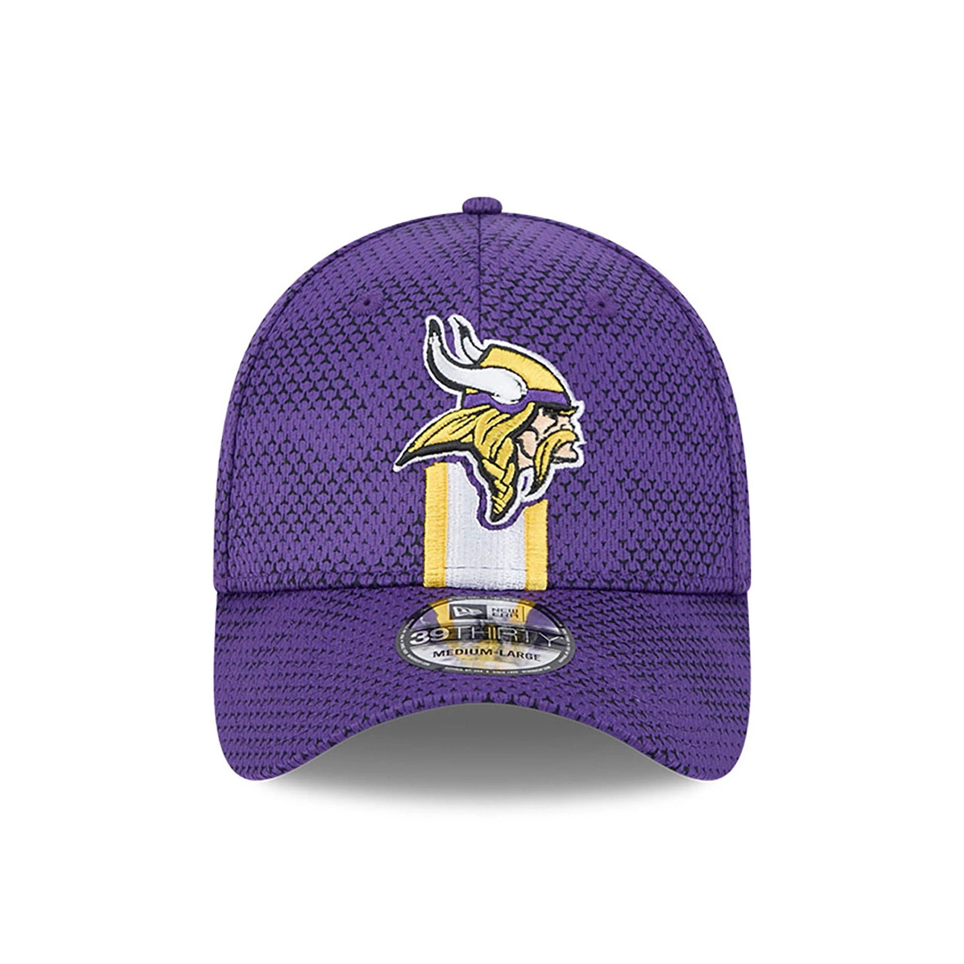 This is a Minnesota Vikings NFL Sideline 2024 Purple 39THIRTY Stretch Fit Cap 2