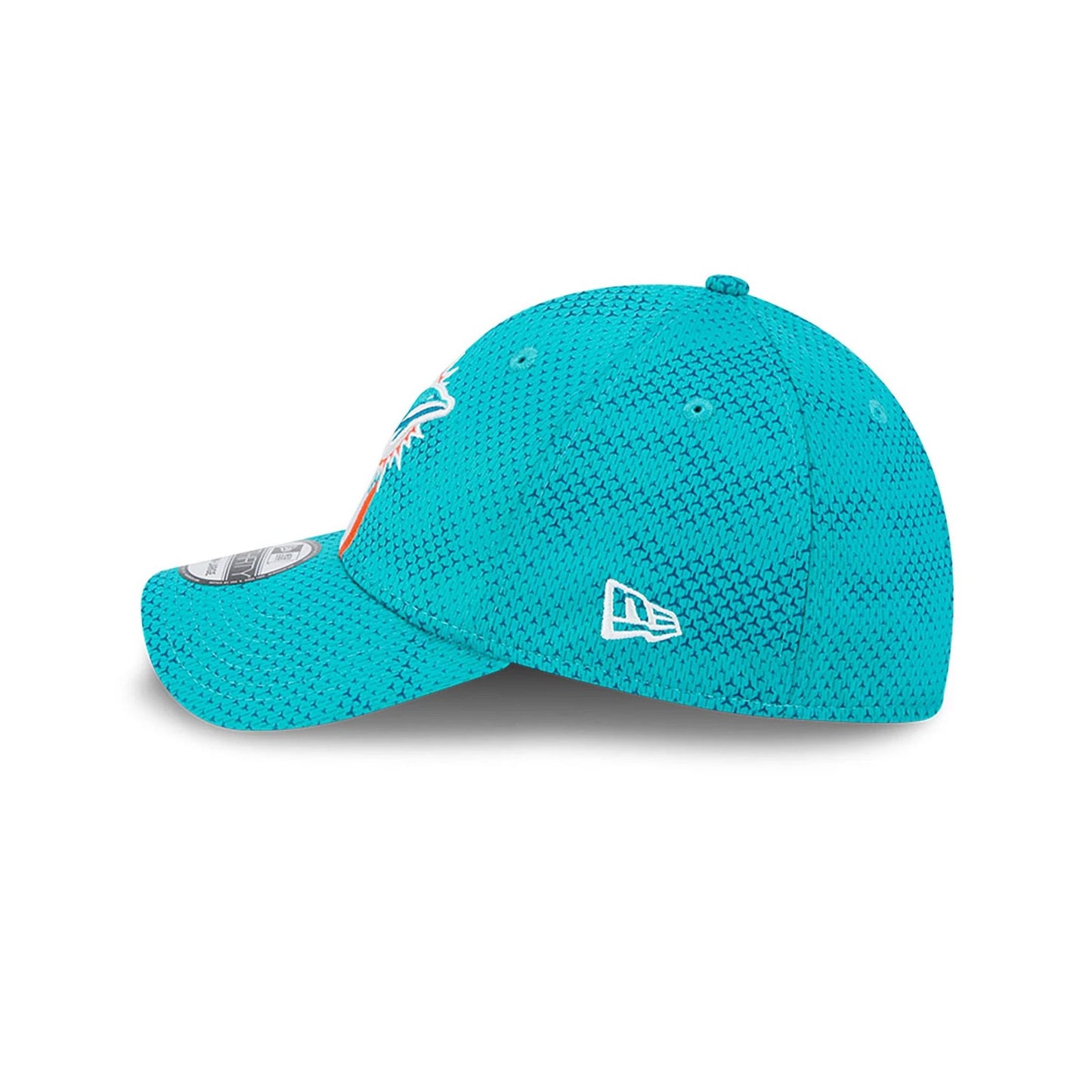 This is a Miami Dolphins NFL Sideline 2024 Turquoise 39THIRTY Stretch Fit Cap 7