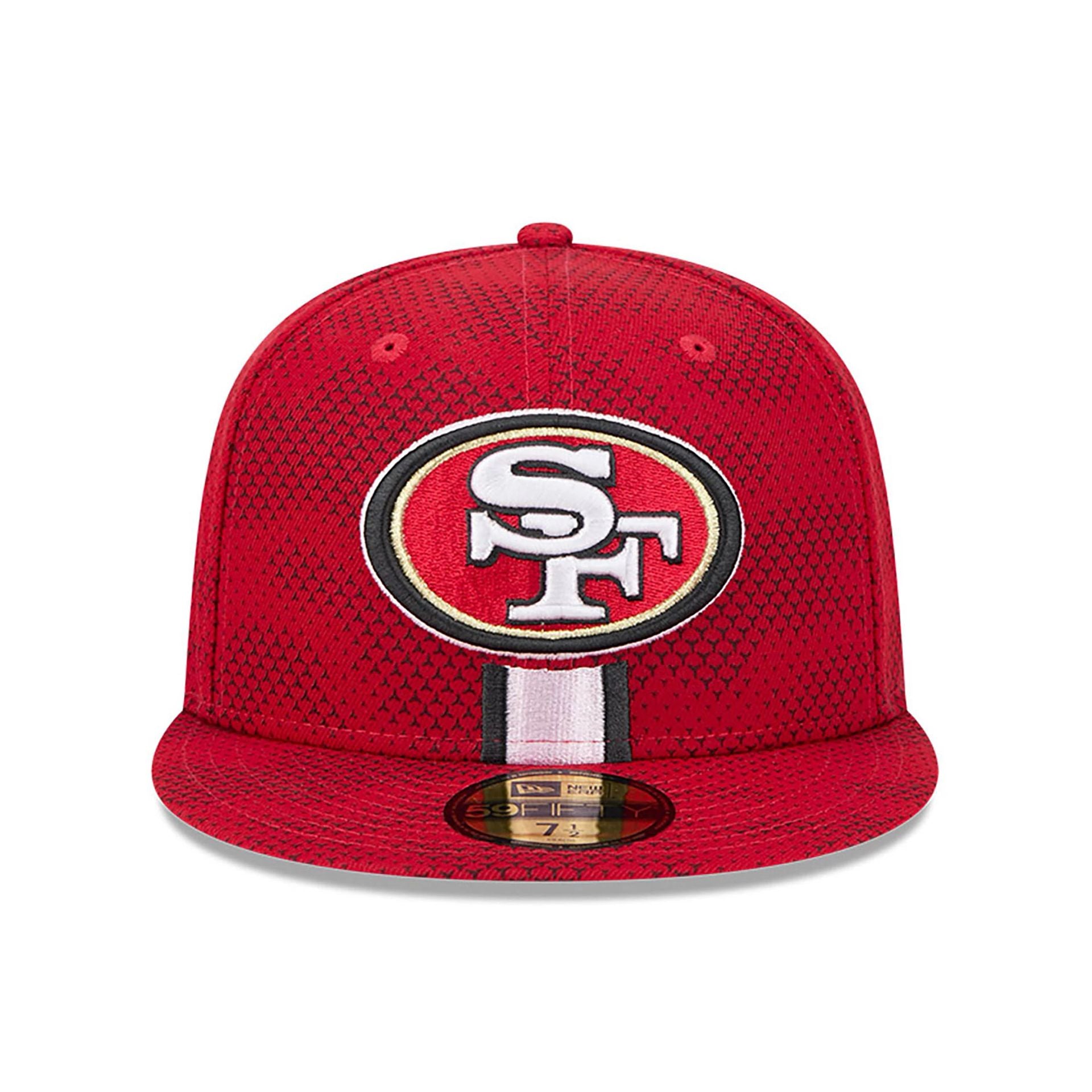 This is a San Francisco 49Ers NFL Sideline 2024 Red 59FIFTY Fitted Cap 2