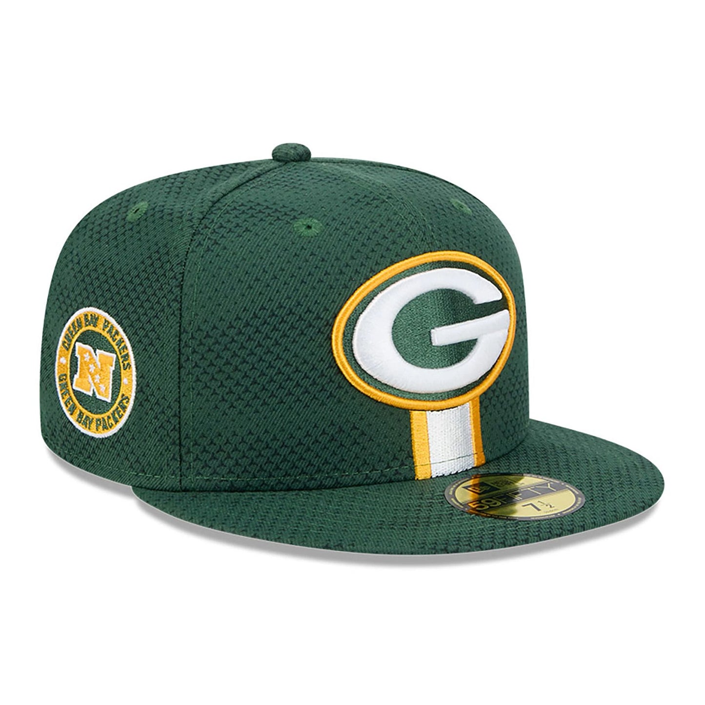 This is a Green Bay Packers NFL Sideline 2024 Dark Green 59FIFTY Fitted Cap 1