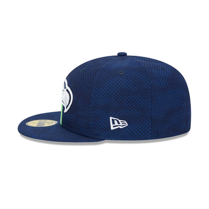 This is a Seattle Seahawks NFL Sideline 2024 Dark Blue 59FIFTY Fitted Cap 7