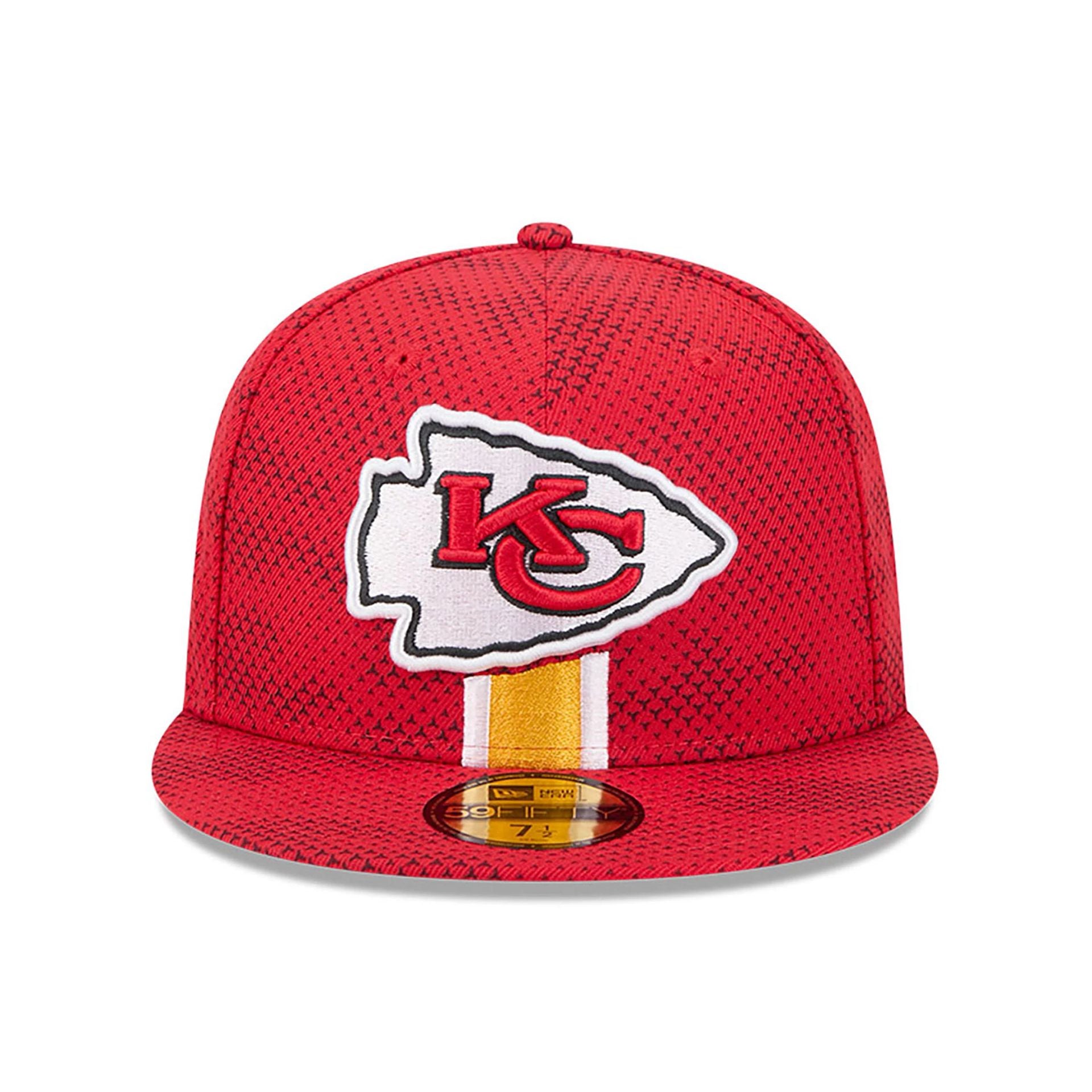 This is a Kansas City Chiefs NFL Sideline 2024 Red 59FIFTY Fitted Cap 2